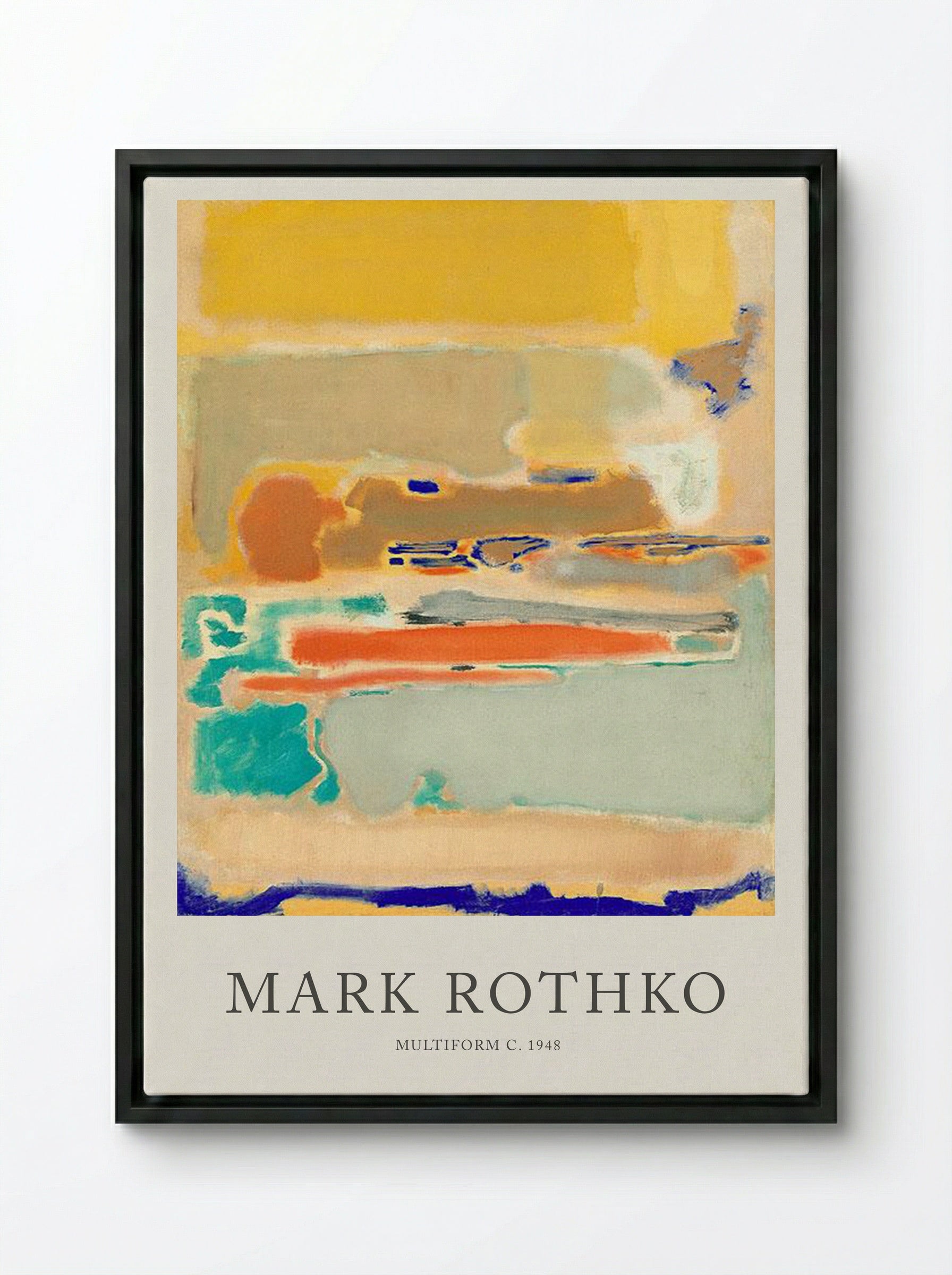Multiform - Mark Rothko - Framed Canvas Black