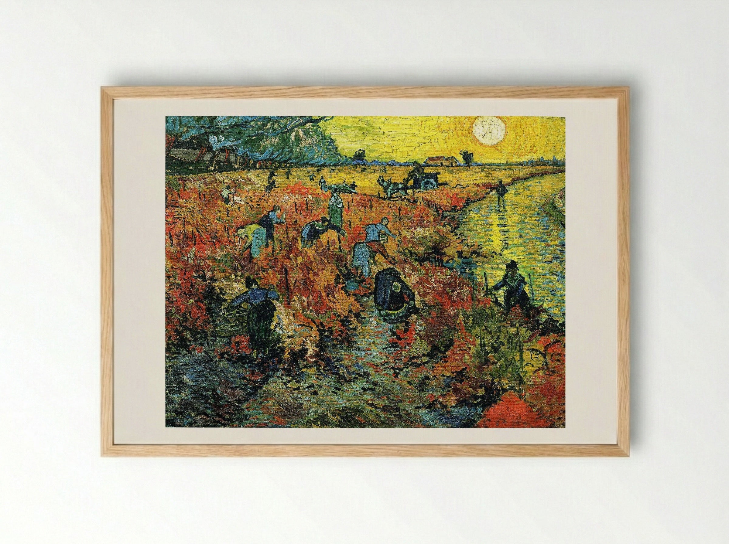 The Red Vineyard - Vincent van Gogh - Framed Print Wood
