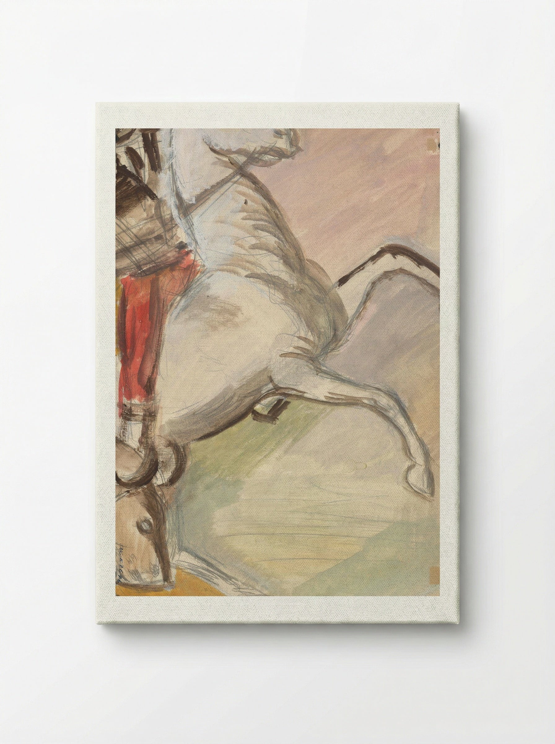 Study of a Horse and Rider - Cyprián Majerník - Canvas