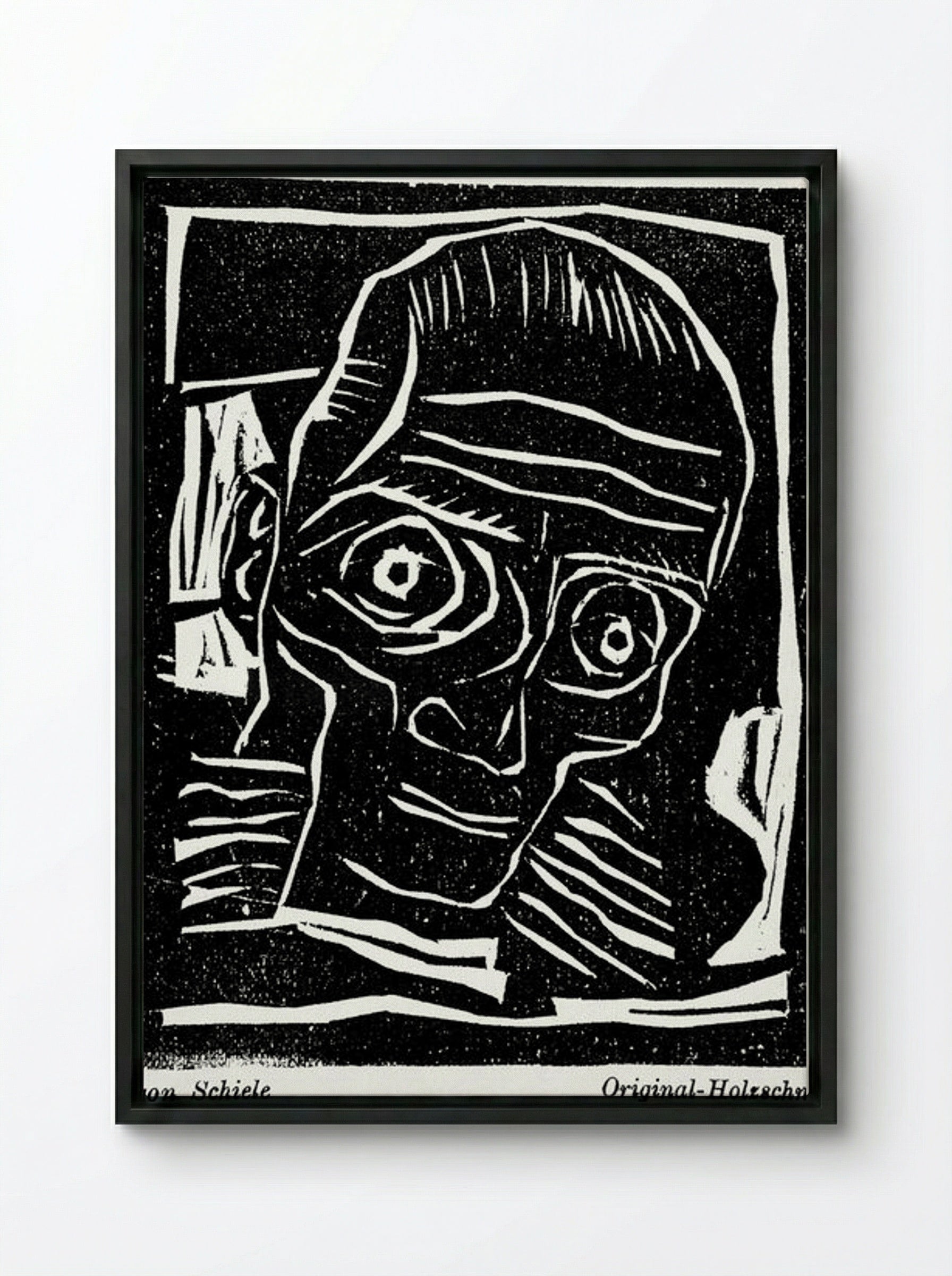 Die Aktion, Jg. 6, Nr. 39/40 (Self-Portrait) - Egon Schiele - Framed Canvas Black