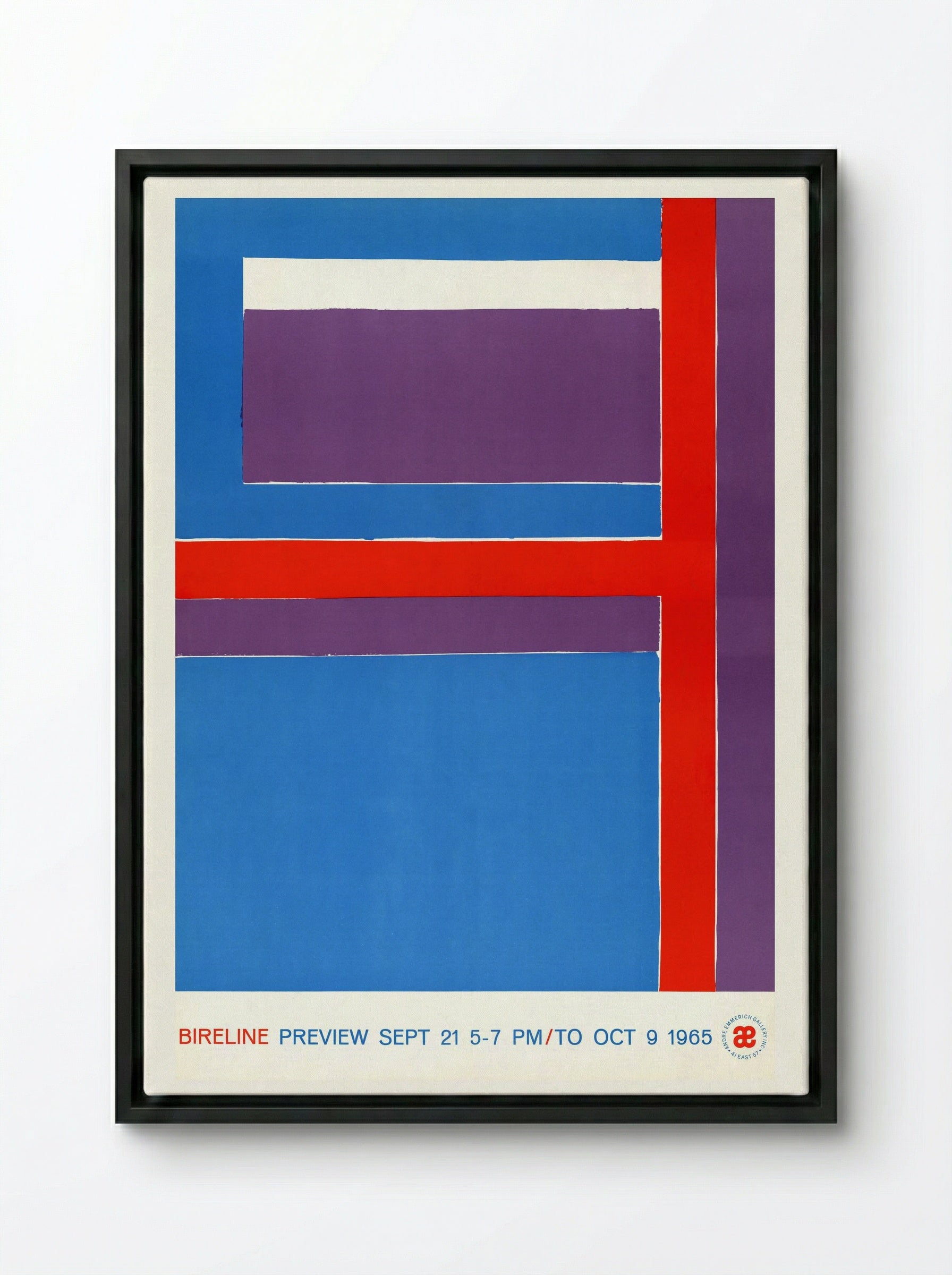 Bireline Preview, Sept. 21, 5-7 p.m. to Oct. 9, 1965 (Exhibition Poster) - George Bireline - Framed Canvas Black