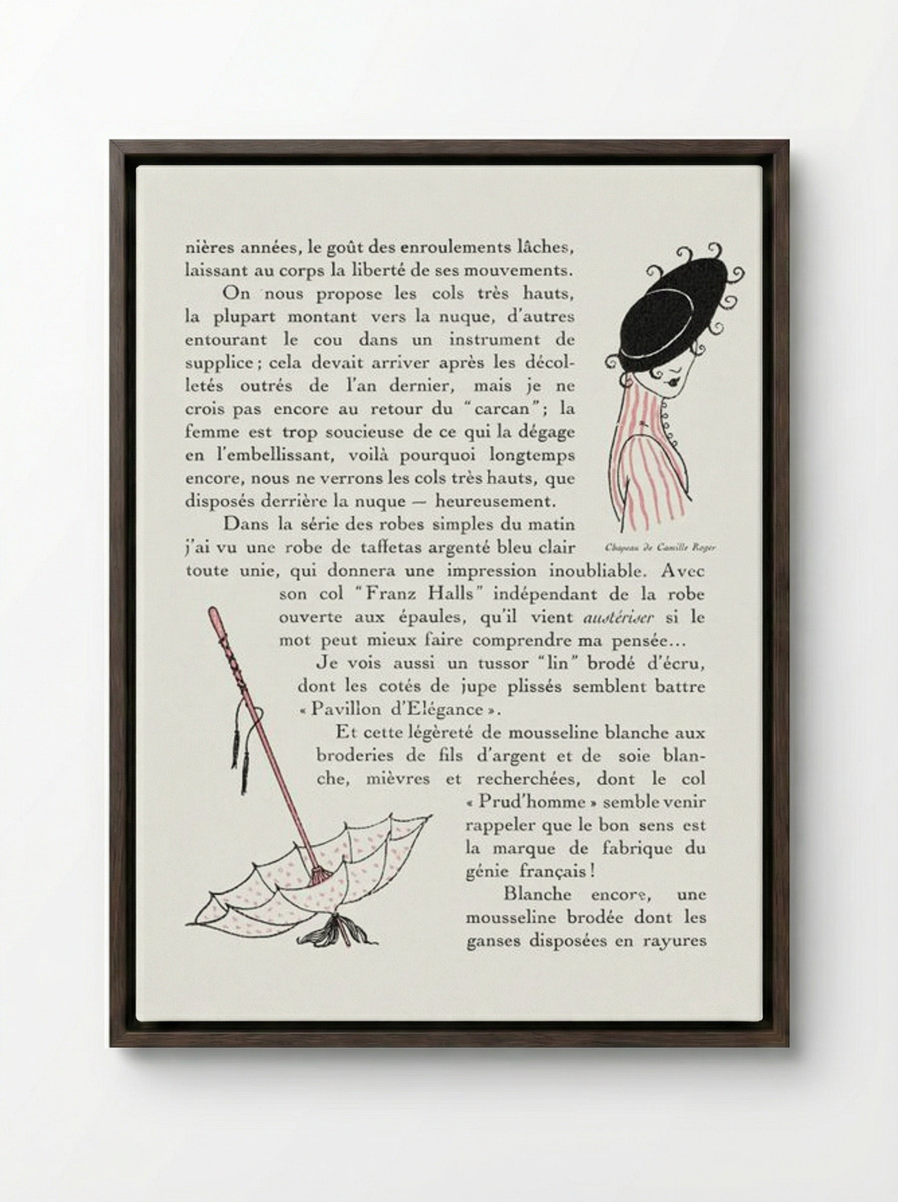 Autours Simples - George Barbier - Framed Canvas Dark Wood