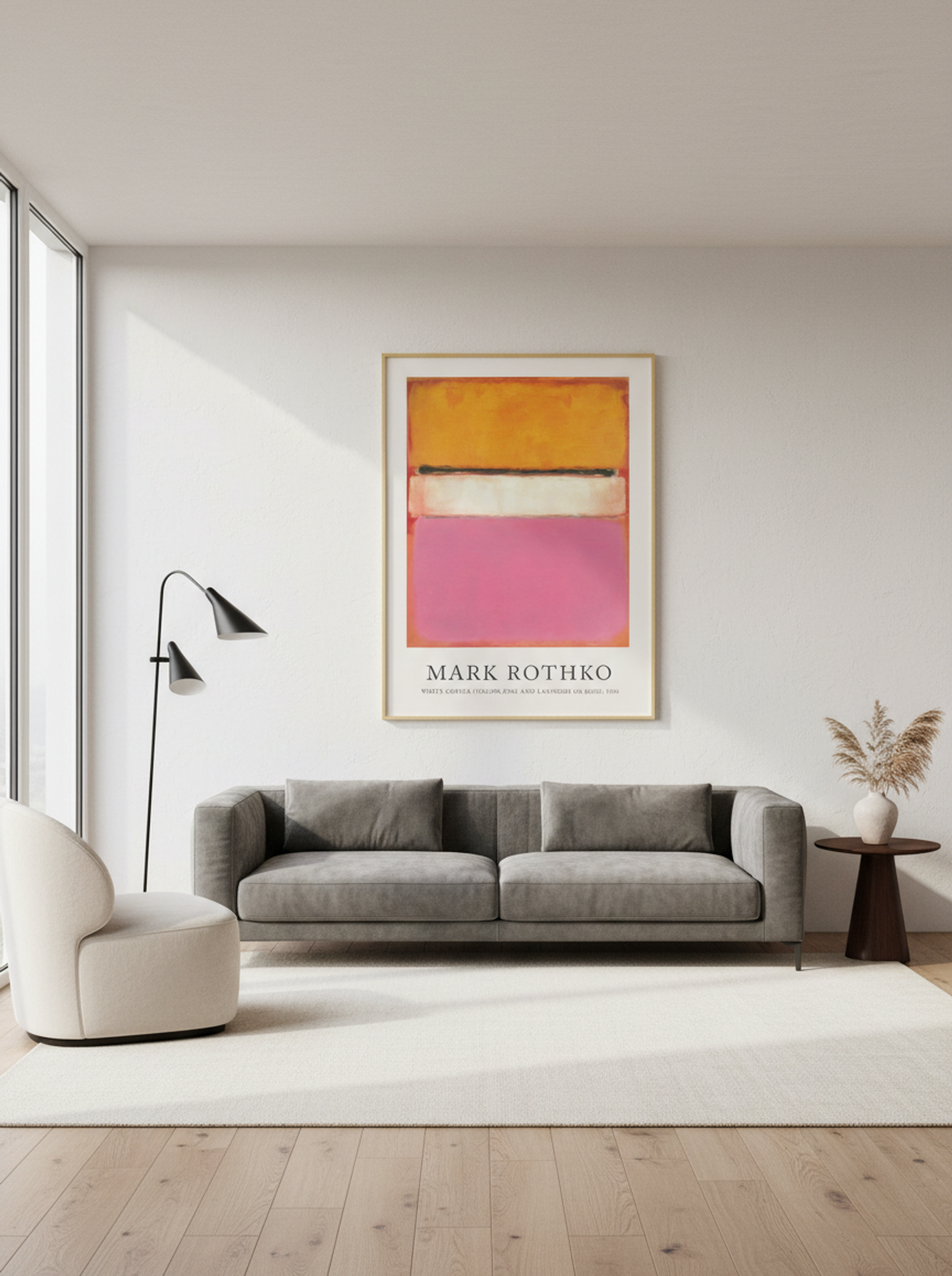 White Center (Yellow, Pink and Lavender on Rose) - Mark Rothko - Lifestyle