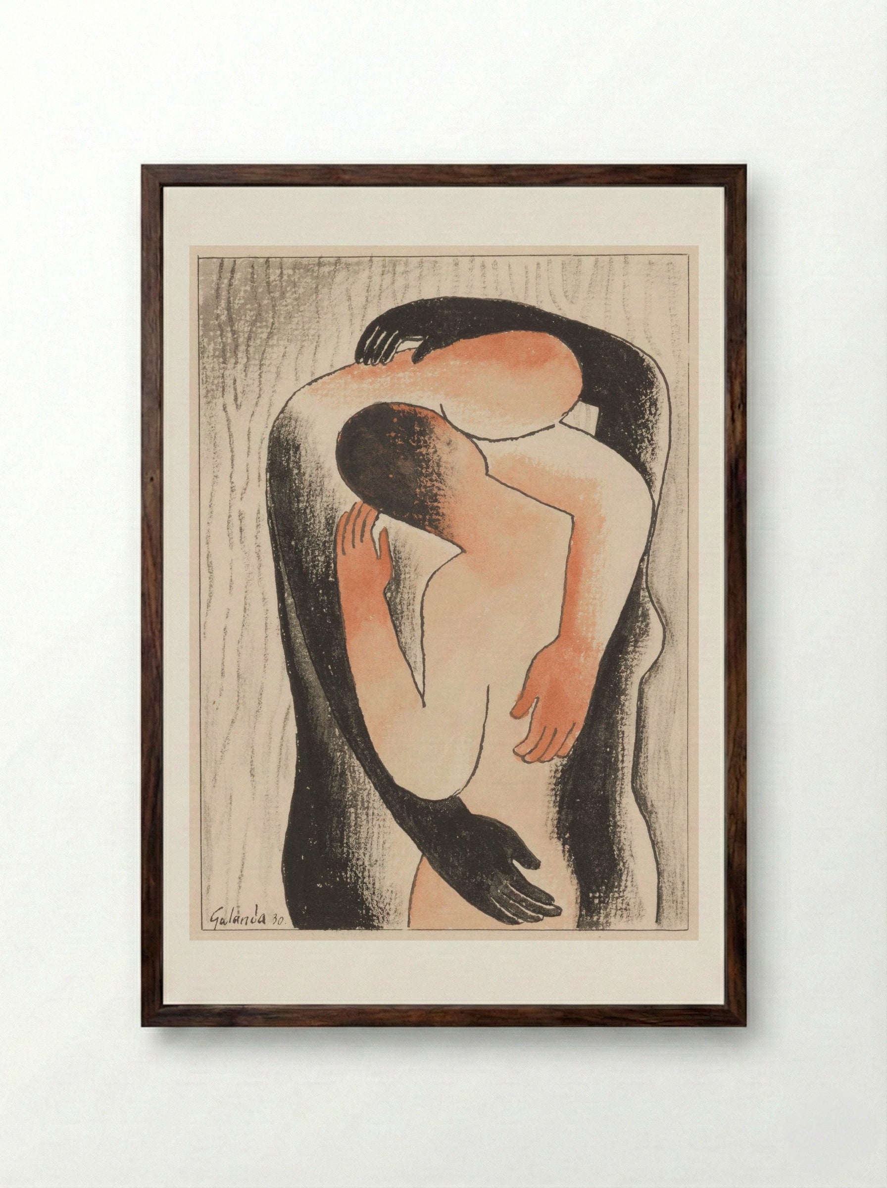 Embrace - Mikuláš Galanda - Framed Print Dark Wood