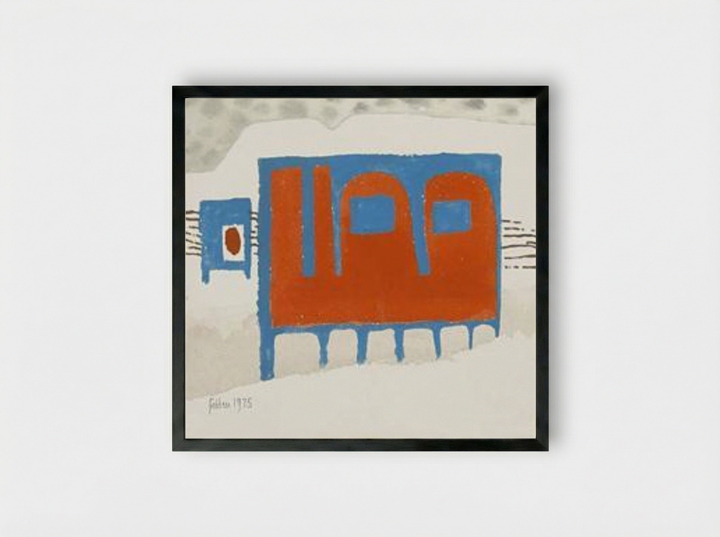 Abstracted Building in Winter - Mary Fedden - Framed Print Black