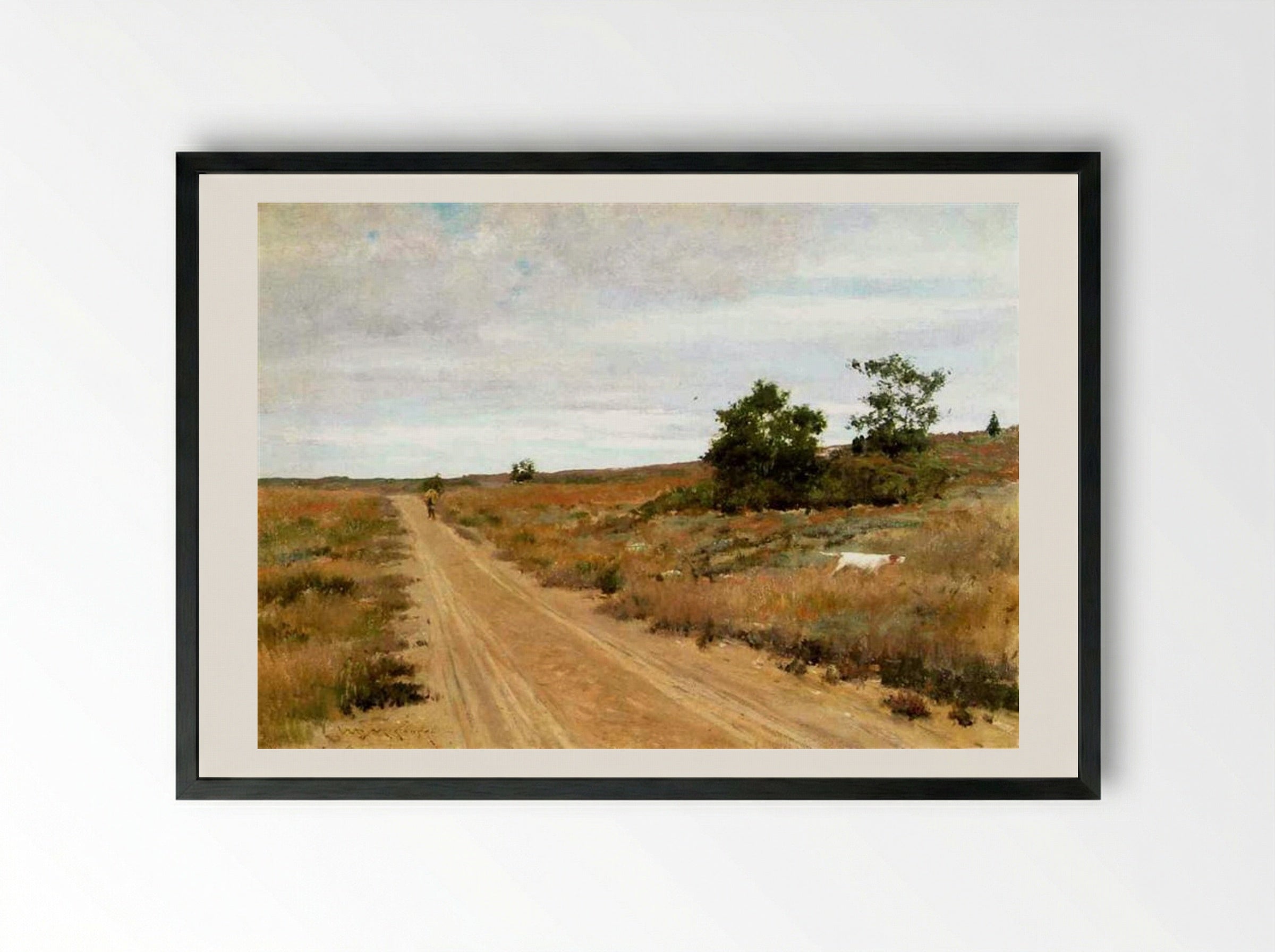 Hunting Game in Shinnecock Hills - William Merritt Chase - Framed Print Black