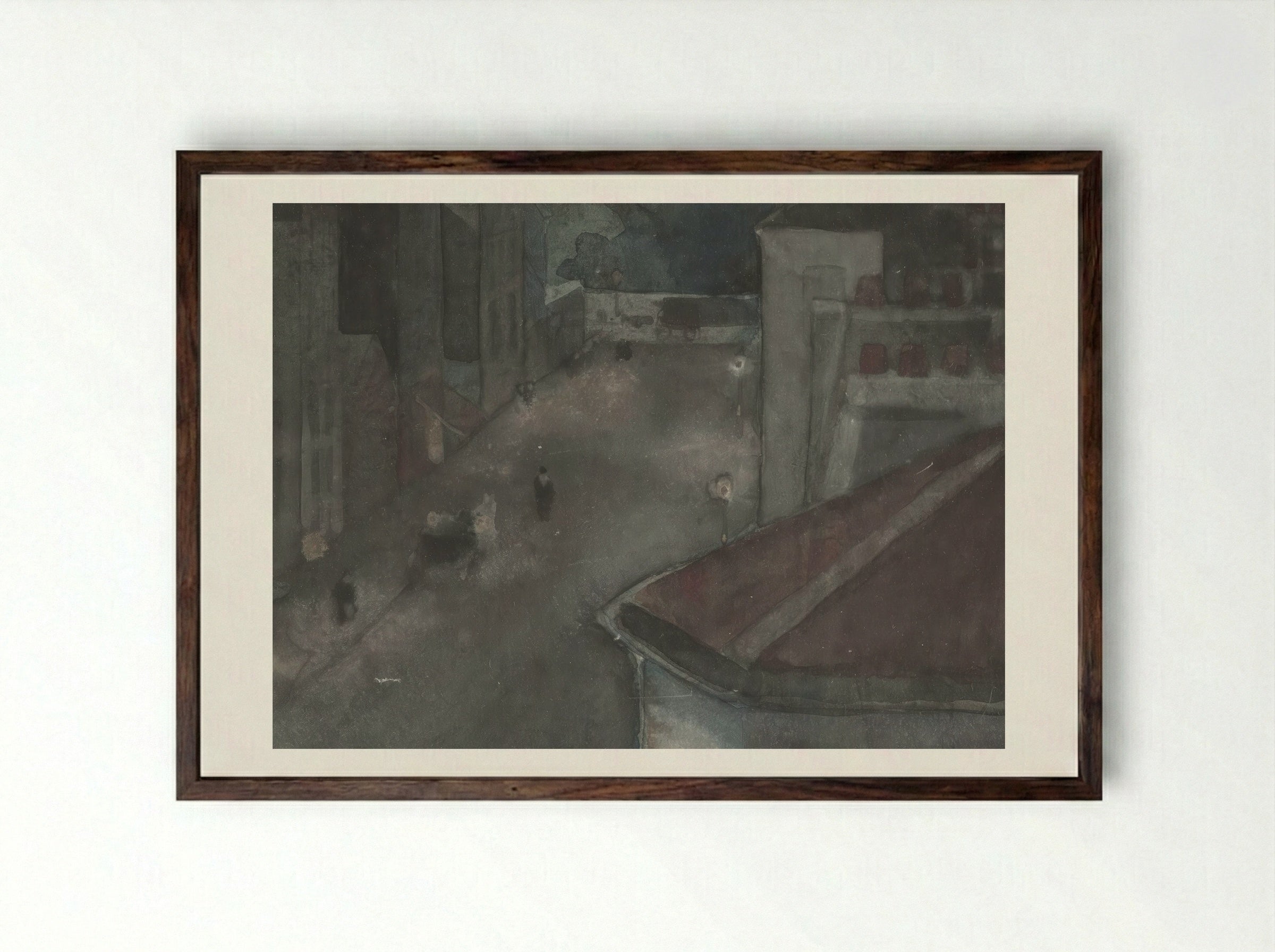 From the Sixth Floor - Théophile Alexandre Steinlen - Framed Print Dark Wood