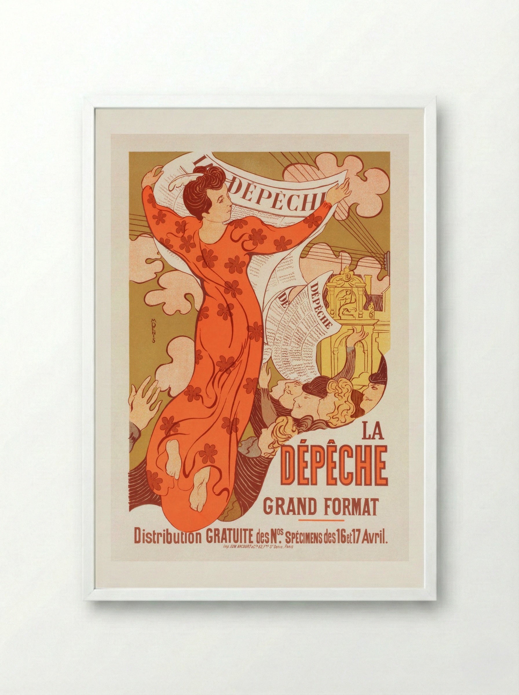 Poster for La Dépêche de Toulouse - Maurice Denis - Framed Print White