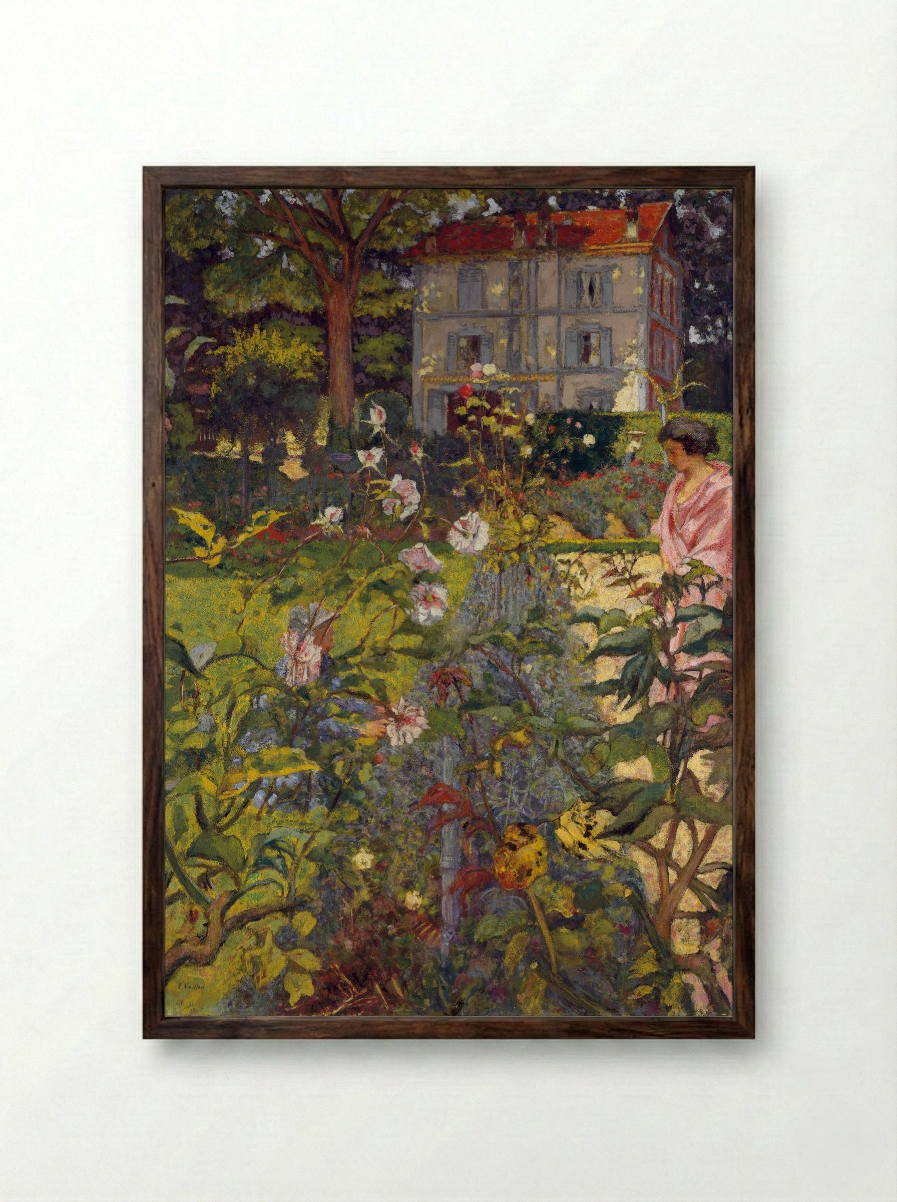 Garden at Vaucresson - Édouard Vuillard - Framed Print Dark Wood