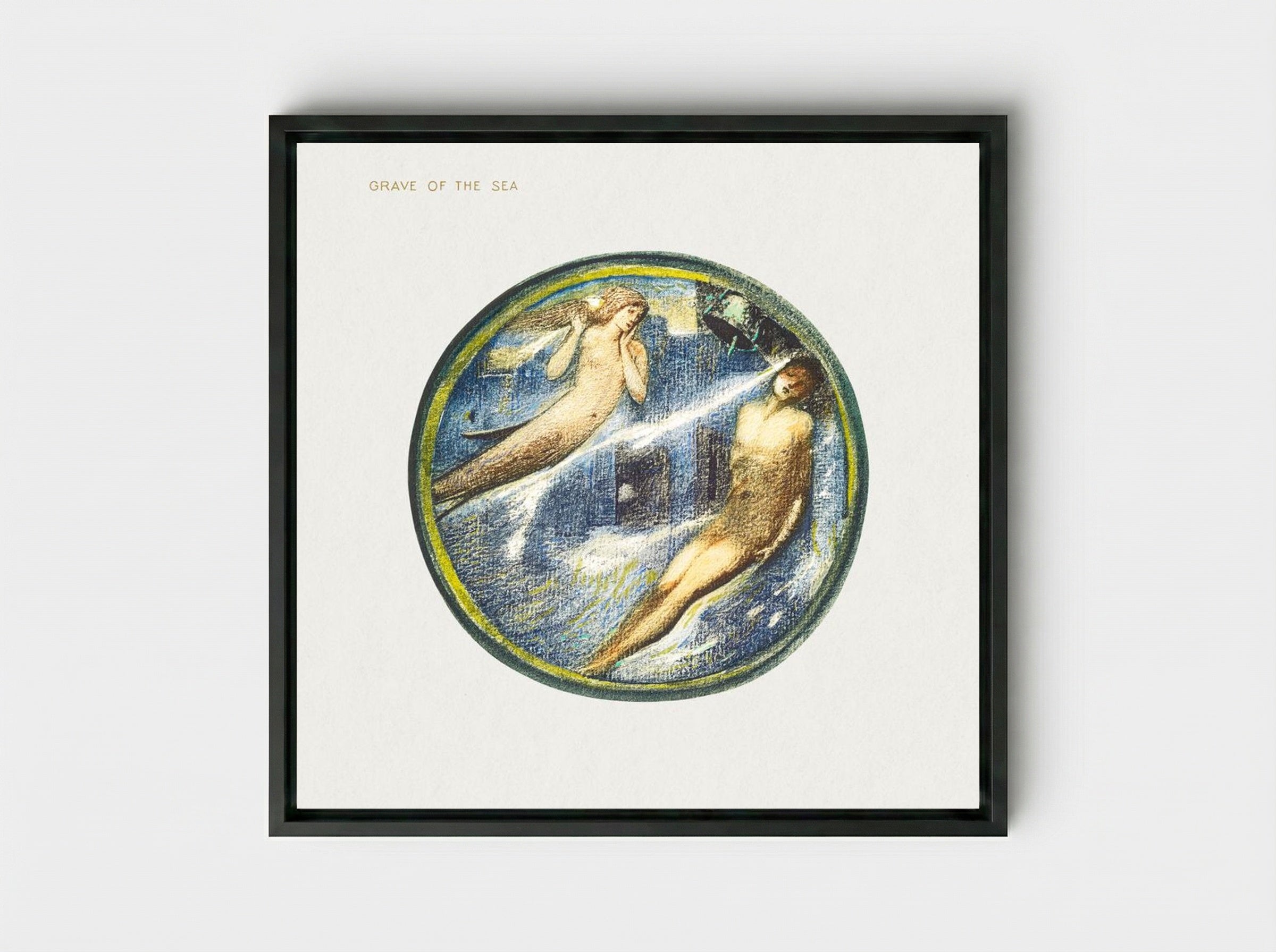 Grave of the Sea, from The Flower Book - Edward Burne-Jones - Framed Canvas Black