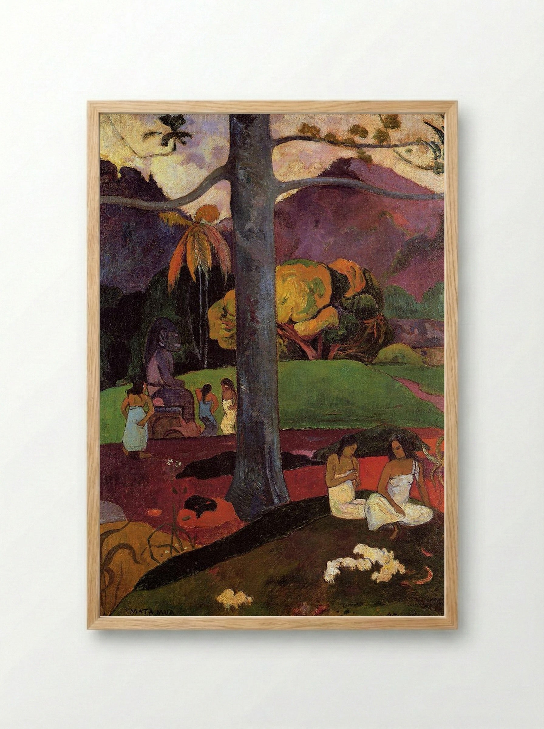 Mata Mua (In Olden Times) - Paul Gauguin - Framed Print Wood