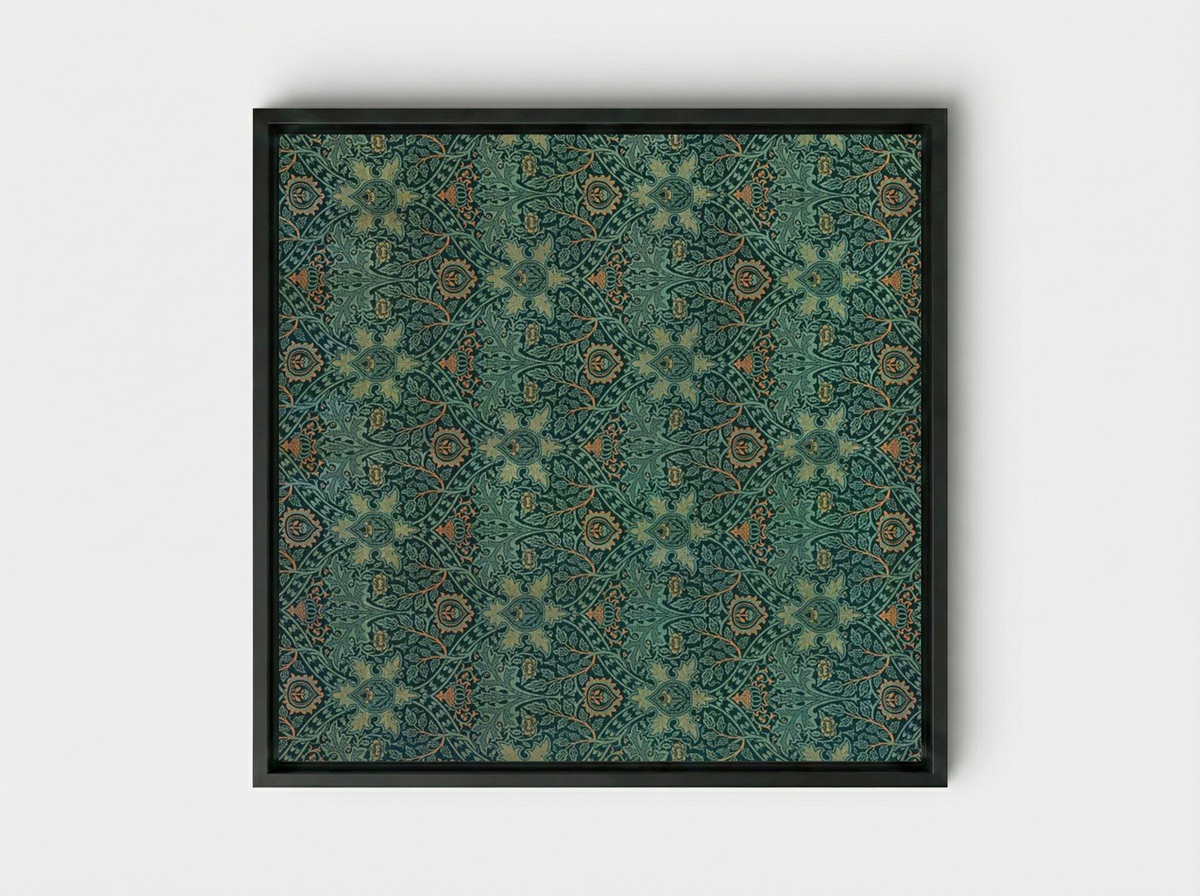 Ispahan - William Morris - Framed Canvas Black