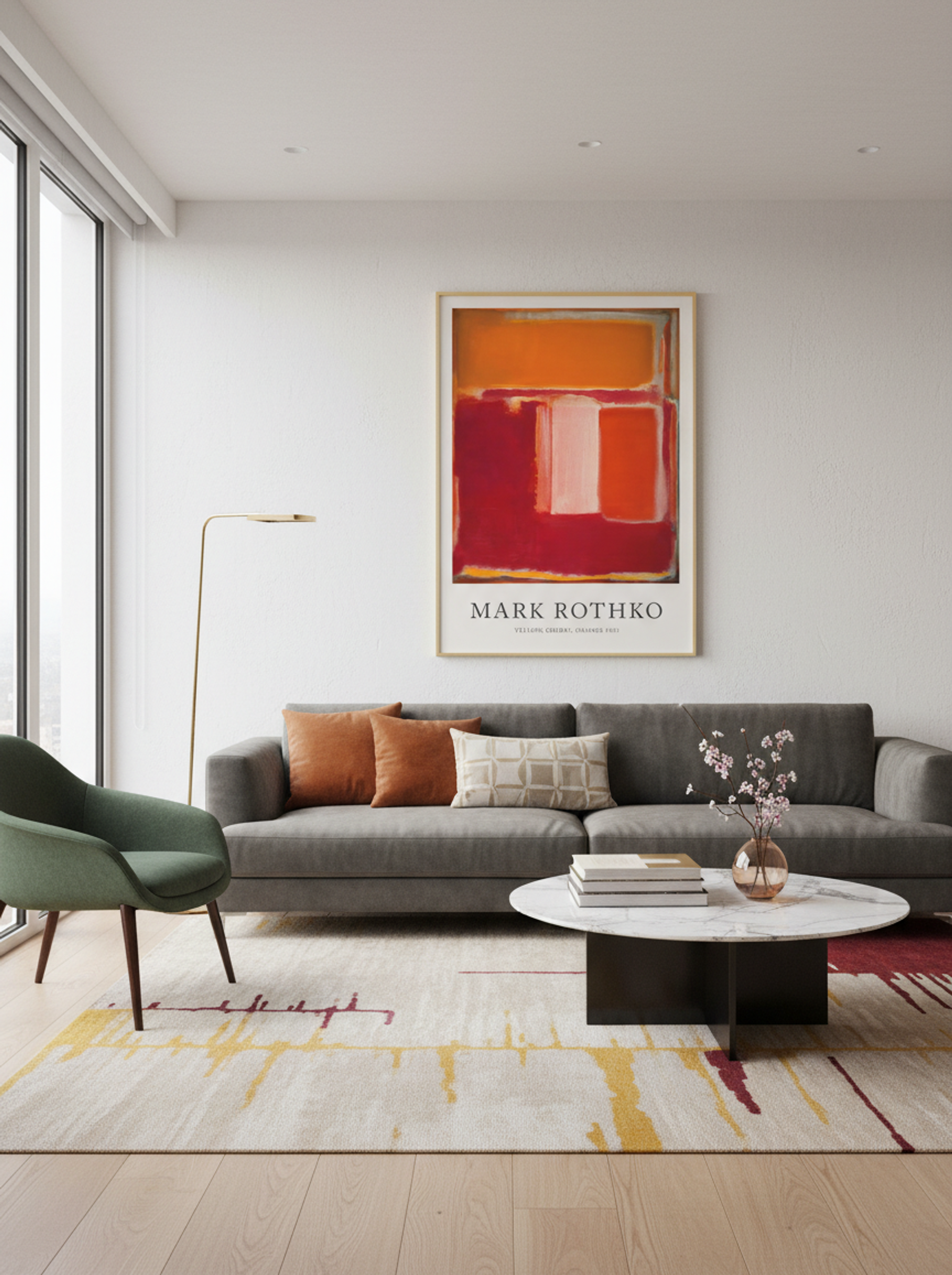 Yellow, Cherry, Orange - Mark Rothko - Lifestyle