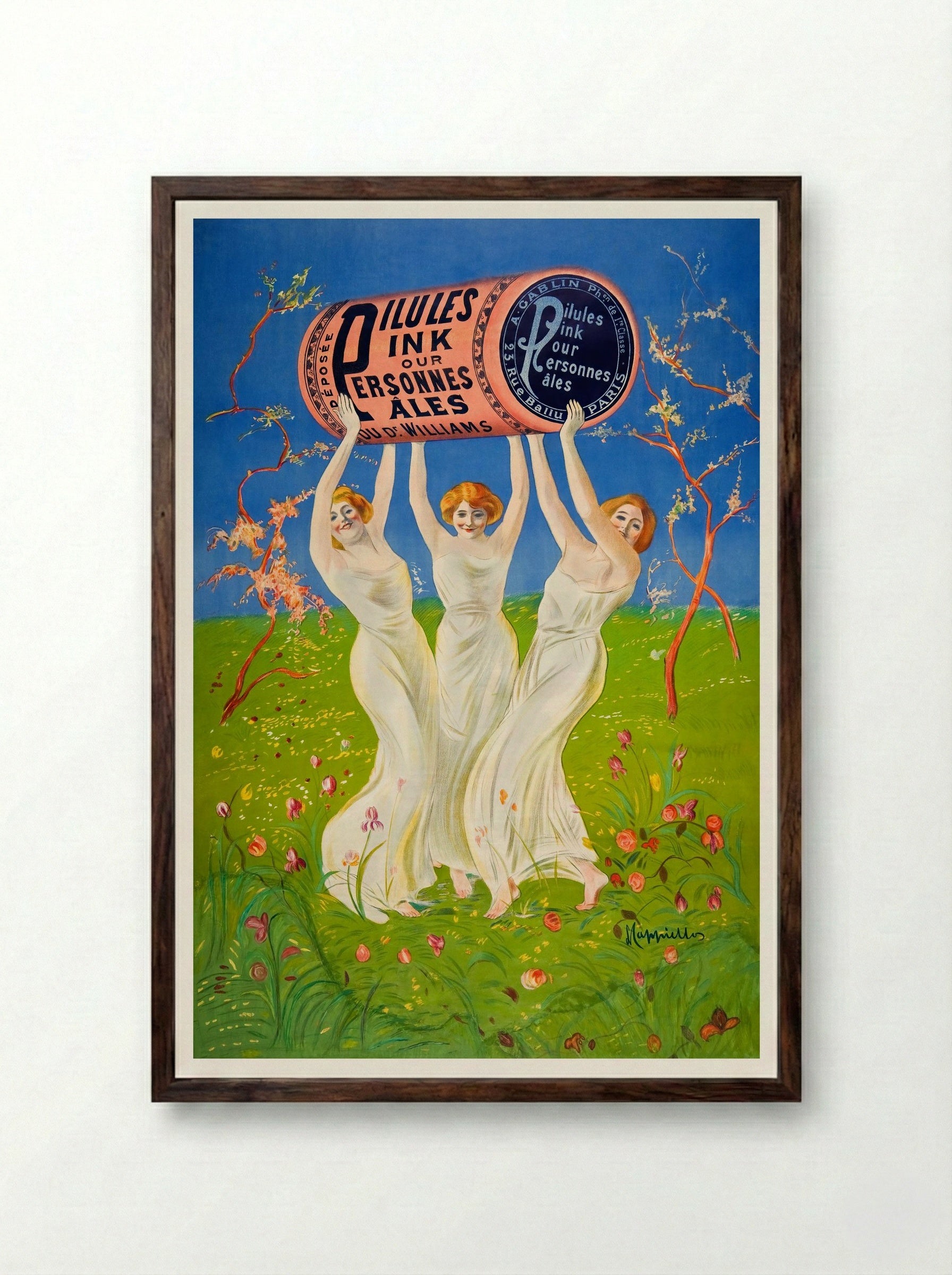 Pillules Ink Our Personnes Ales - Henri Thiriet - Framed Print Dark Wood