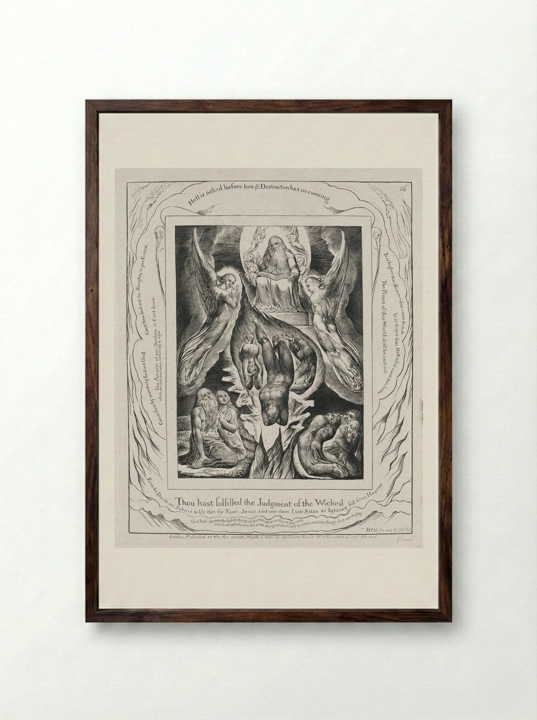 Thou hast fulfilled the judgement of the wicked - William Blake - Framed Print Dark Wood