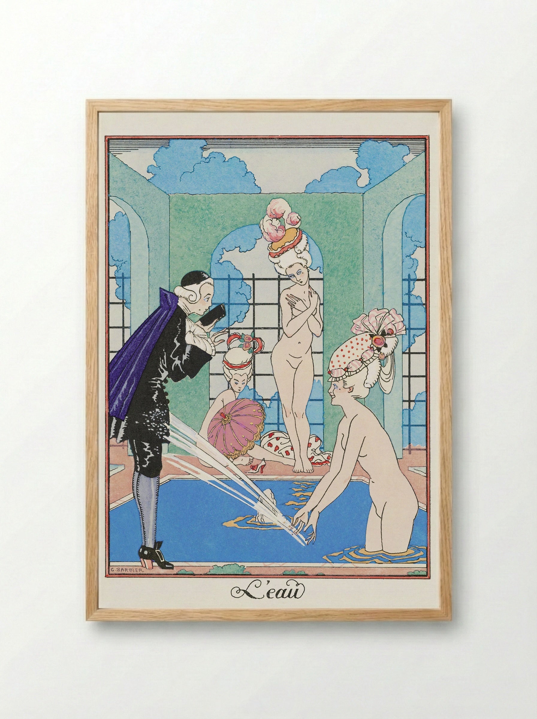 L'Eau - George Barbier - Framed Print Wood