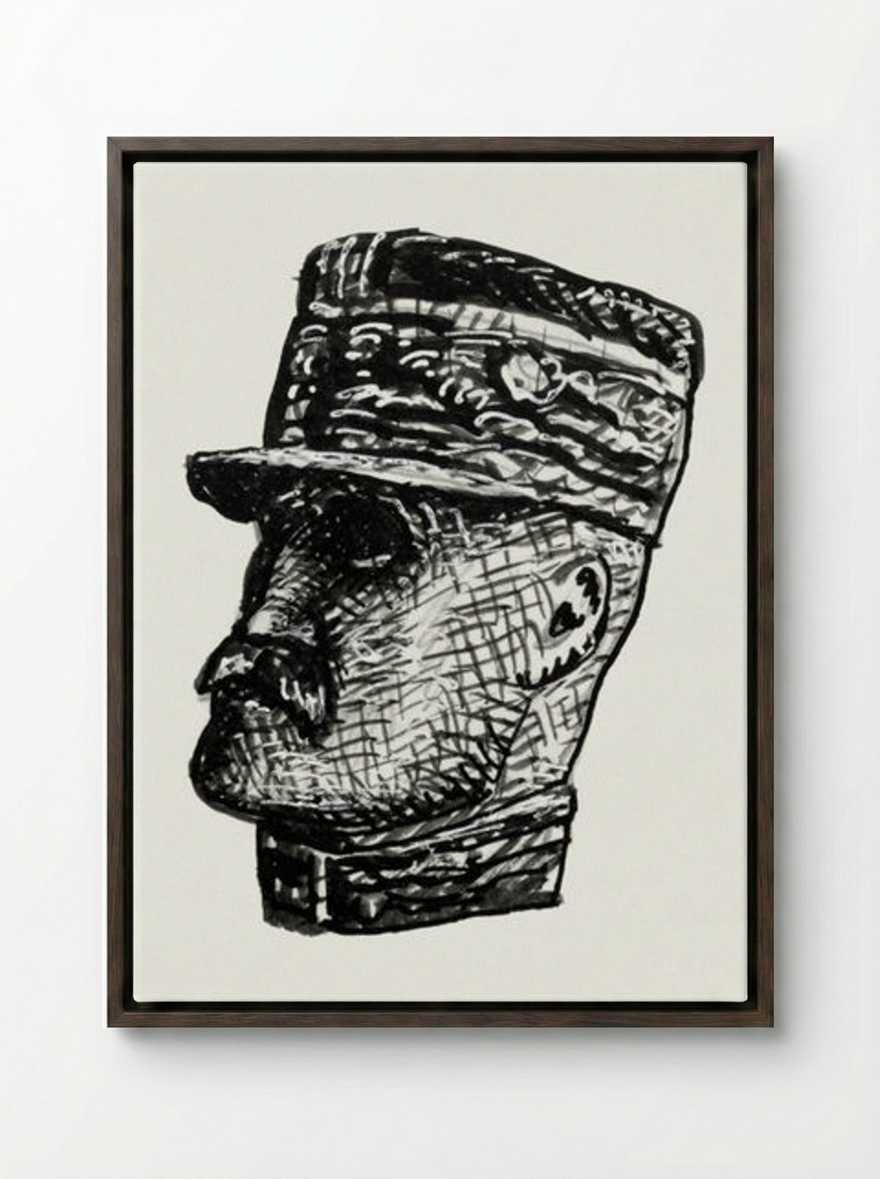Portrait of Ferdinand Foch - Leo Gestel - Framed Canvas Dark Wood