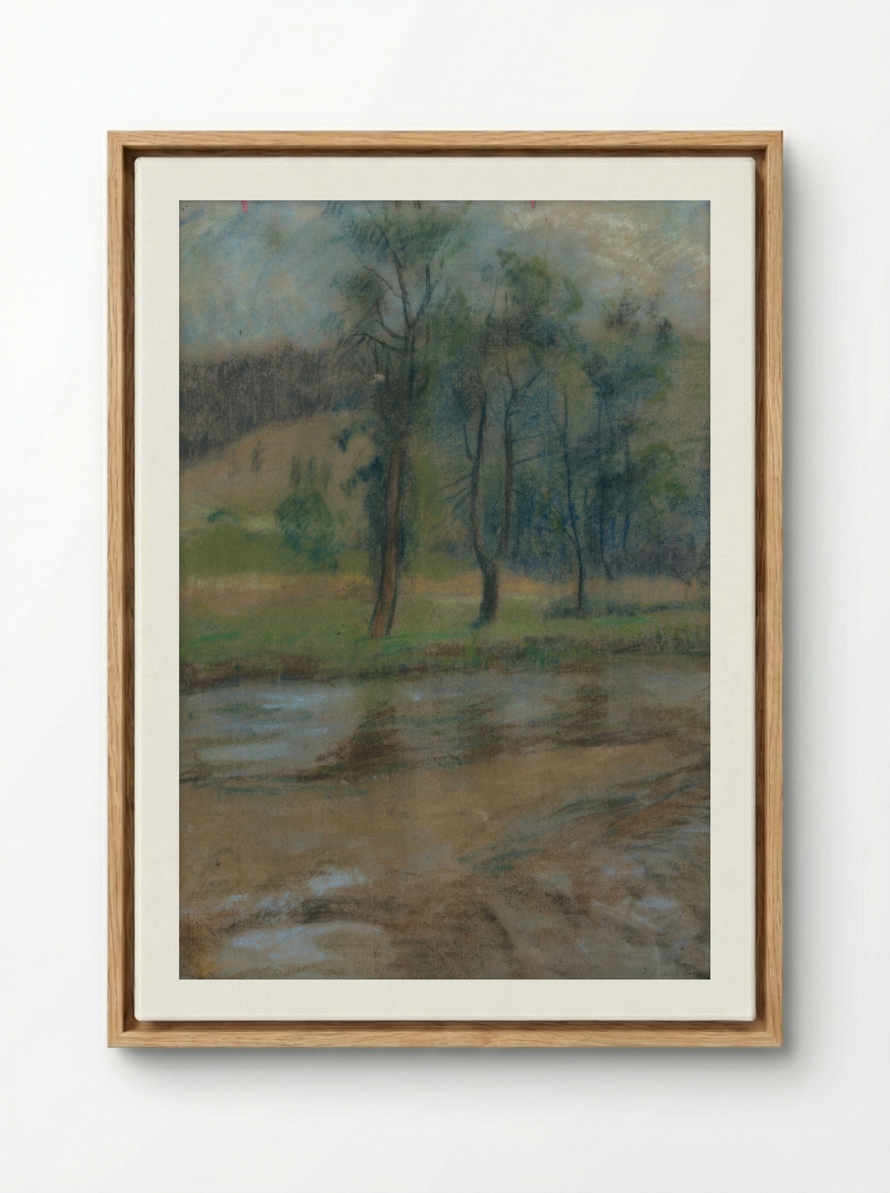 Trees by the River - Zolo Palugyay - Framed Canvas Wood