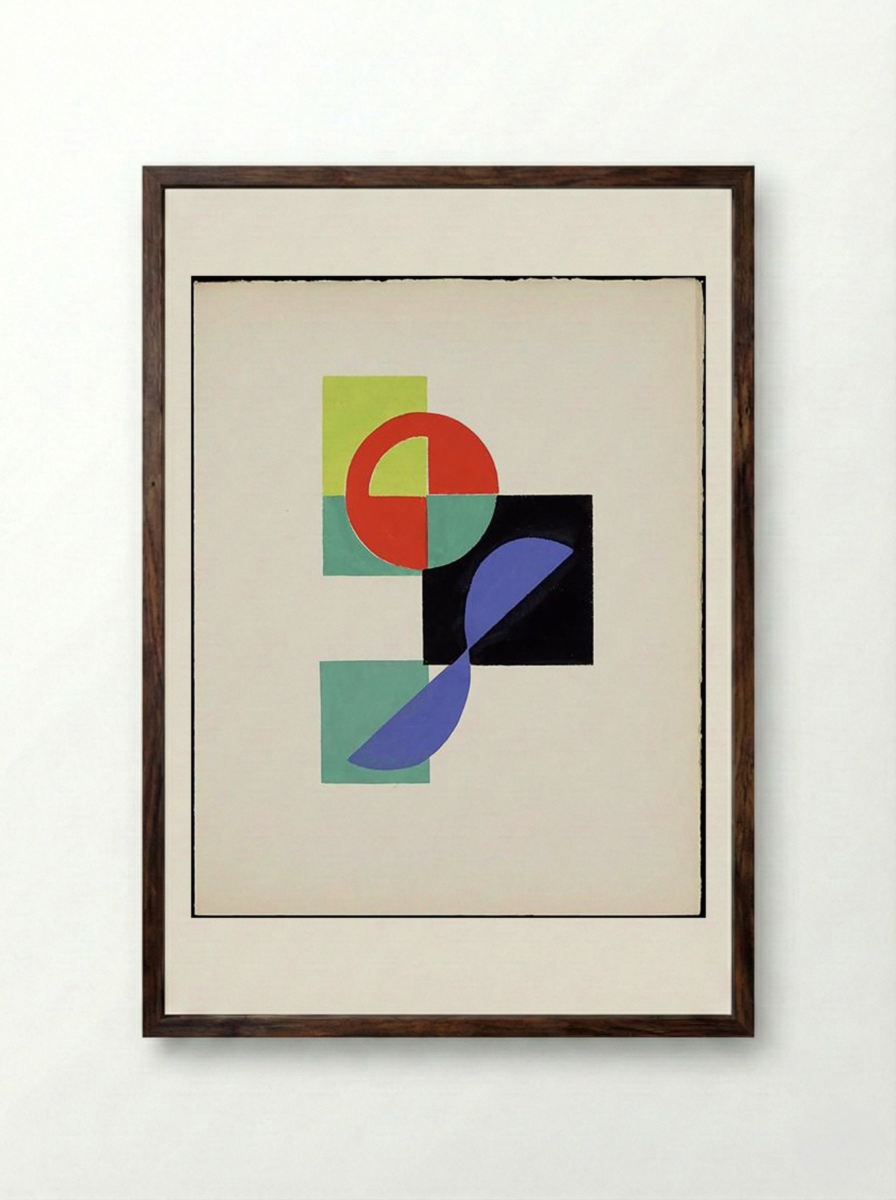 Untitled (Illustration for Tristan Tzara's _Le fruit permis_) - Sonia Delaunay - Framed Print Dark Wood