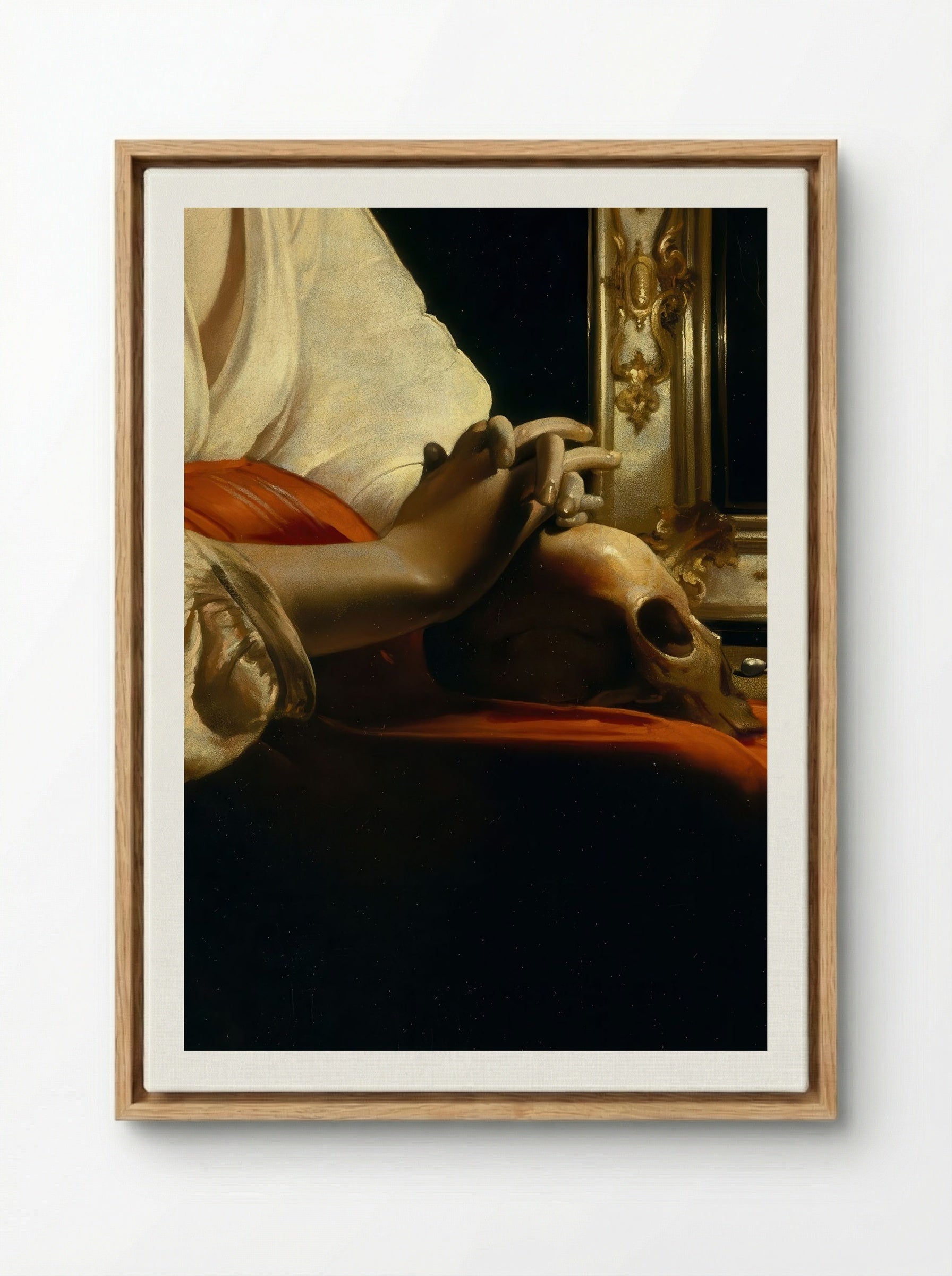 The Penitent Magdalen - Georges de La Tour - Framed Canvas Wood