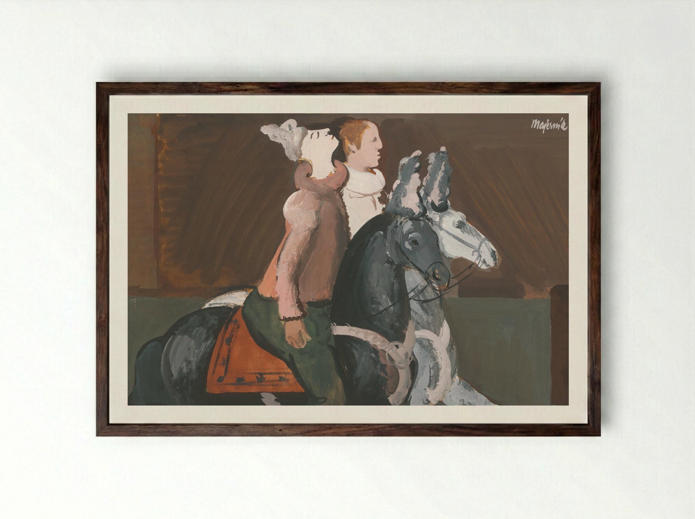 Two Riders - Cyprián Majerník - Framed Print Dark Wood