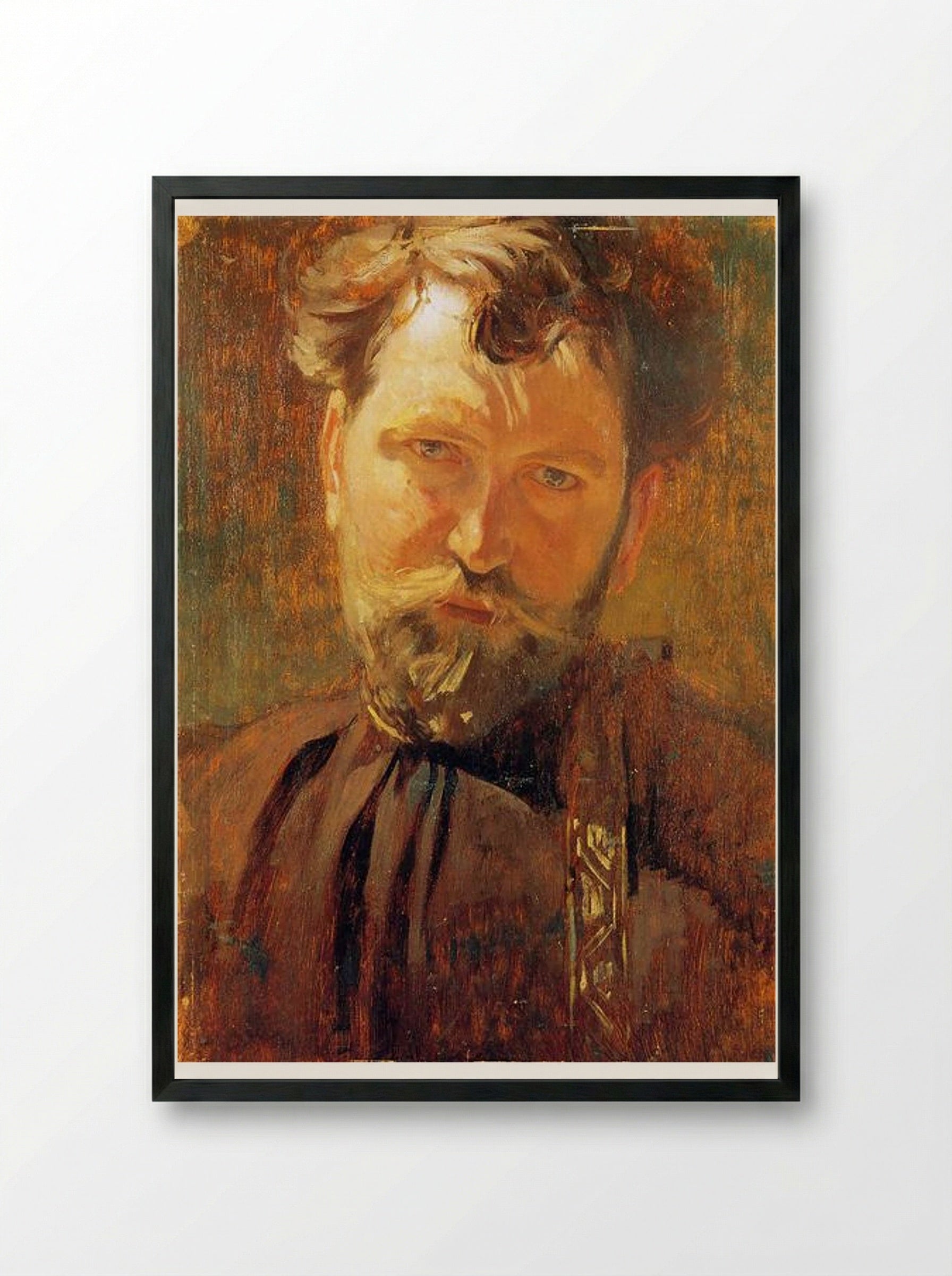 Self-portrait - Alphonse Mucha - Framed Print Black