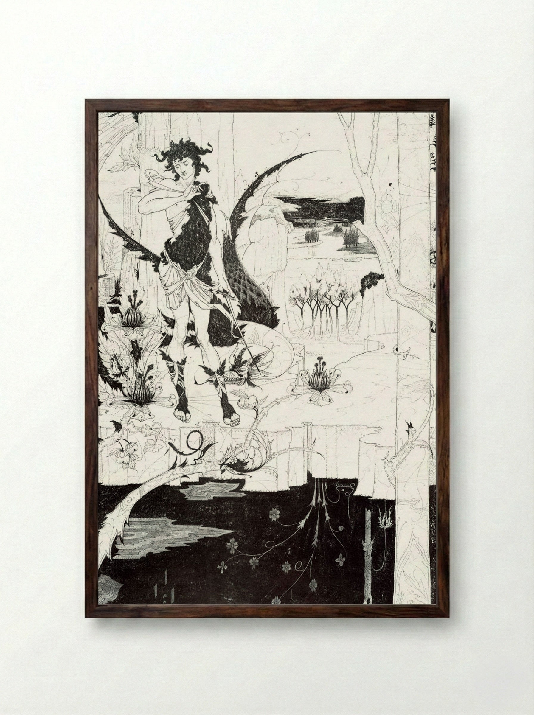 Illustration to _Siegfried_, Act II - Arthur Rackham - Framed Print Dark Wood
