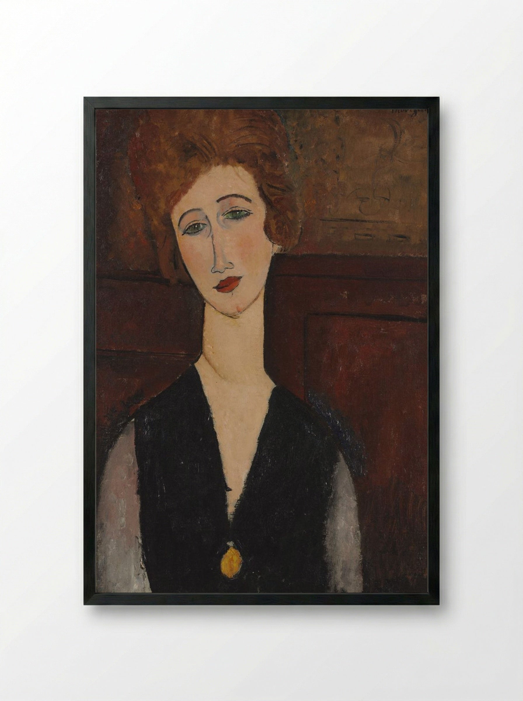 Portrait of a Woman - Amedeo Modigliani - Framed Print Black