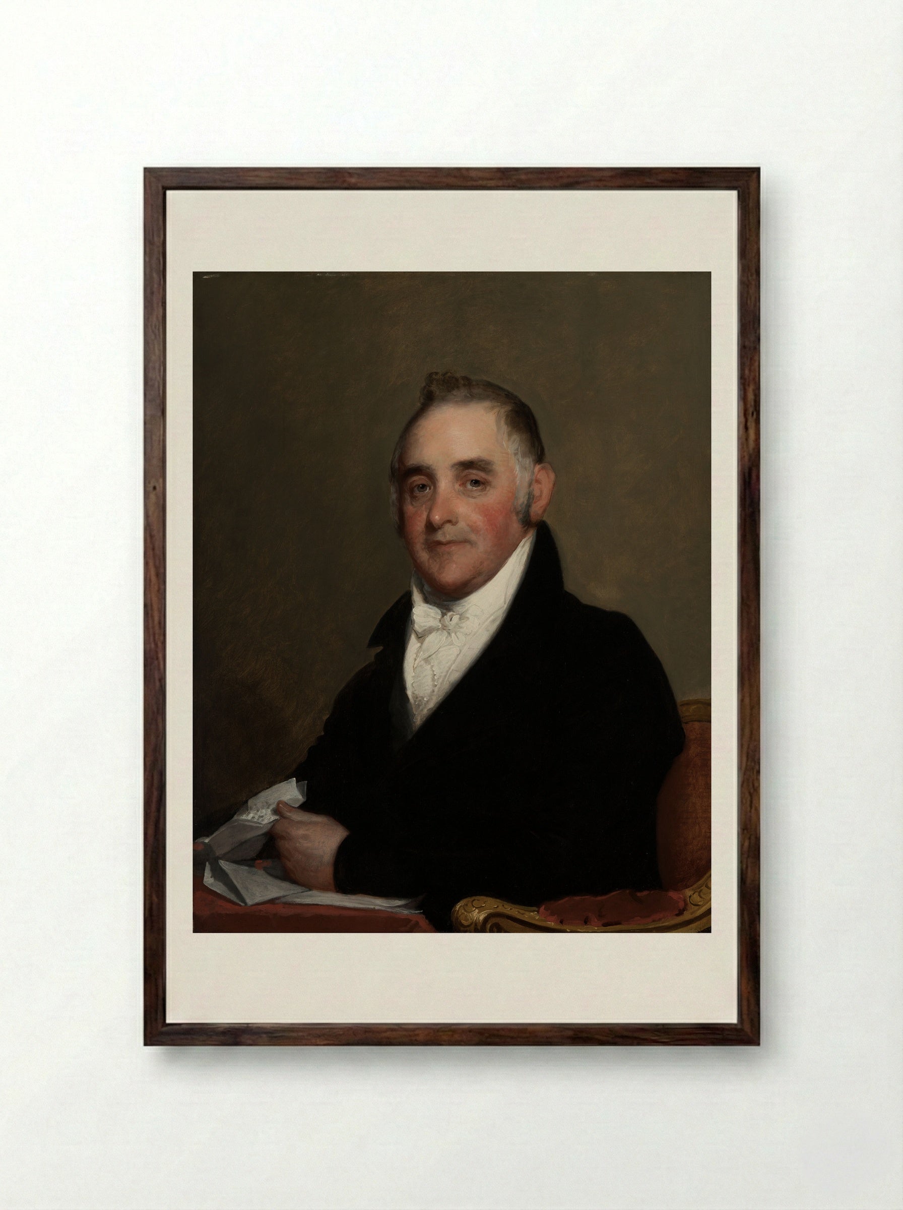 Col. Israel Thorndike - Gilbert Stuart - Framed Print Dark Wood