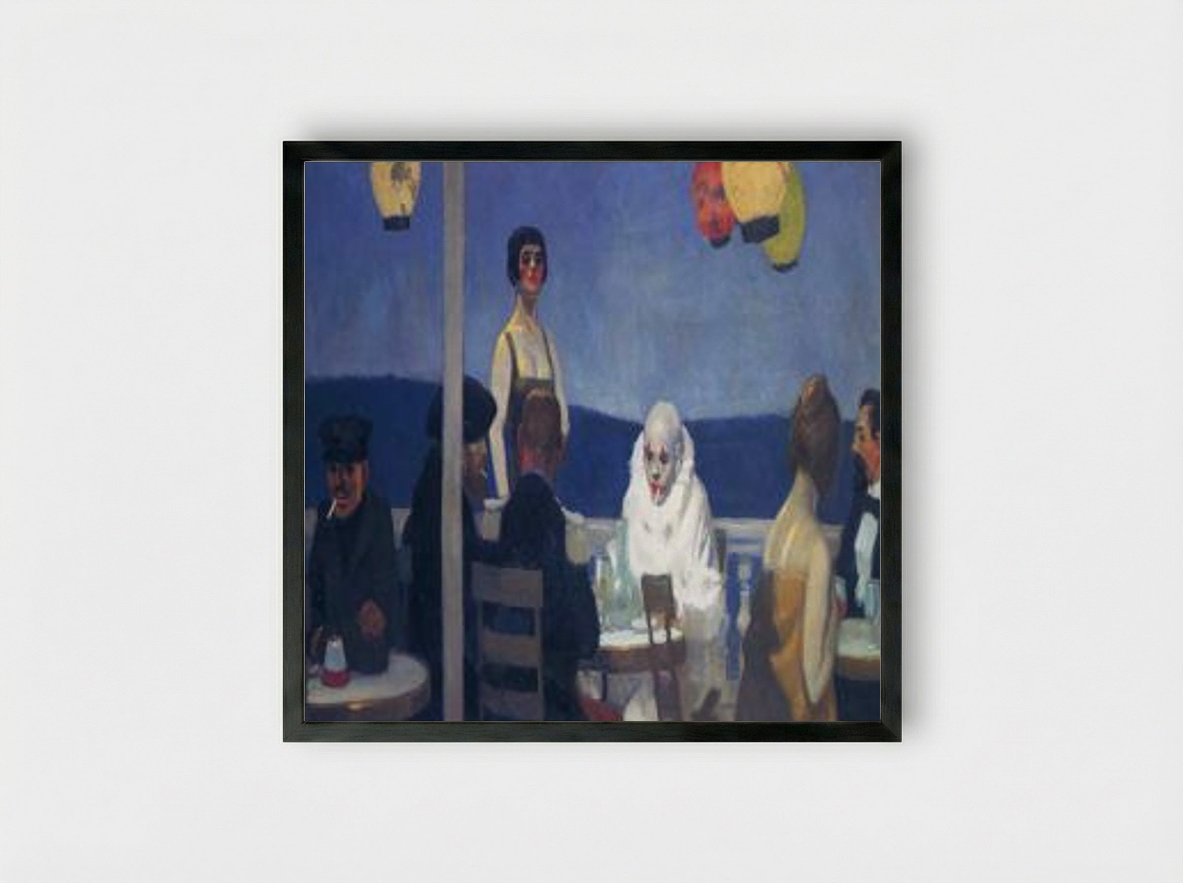 Blue Night - Edward Hopper - Framed Print Black