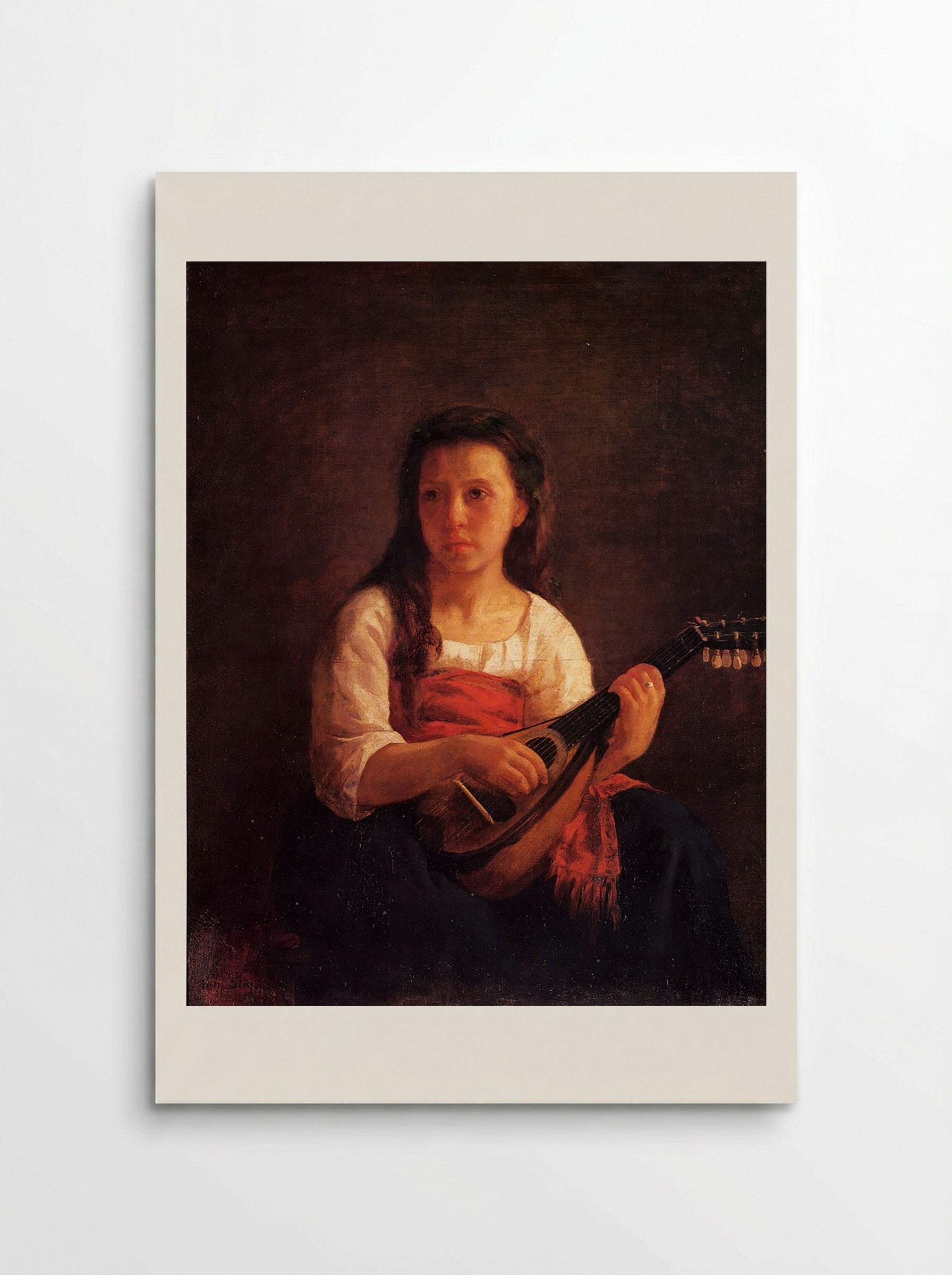 The Mandolin Player - Henri Lehmann - Poster