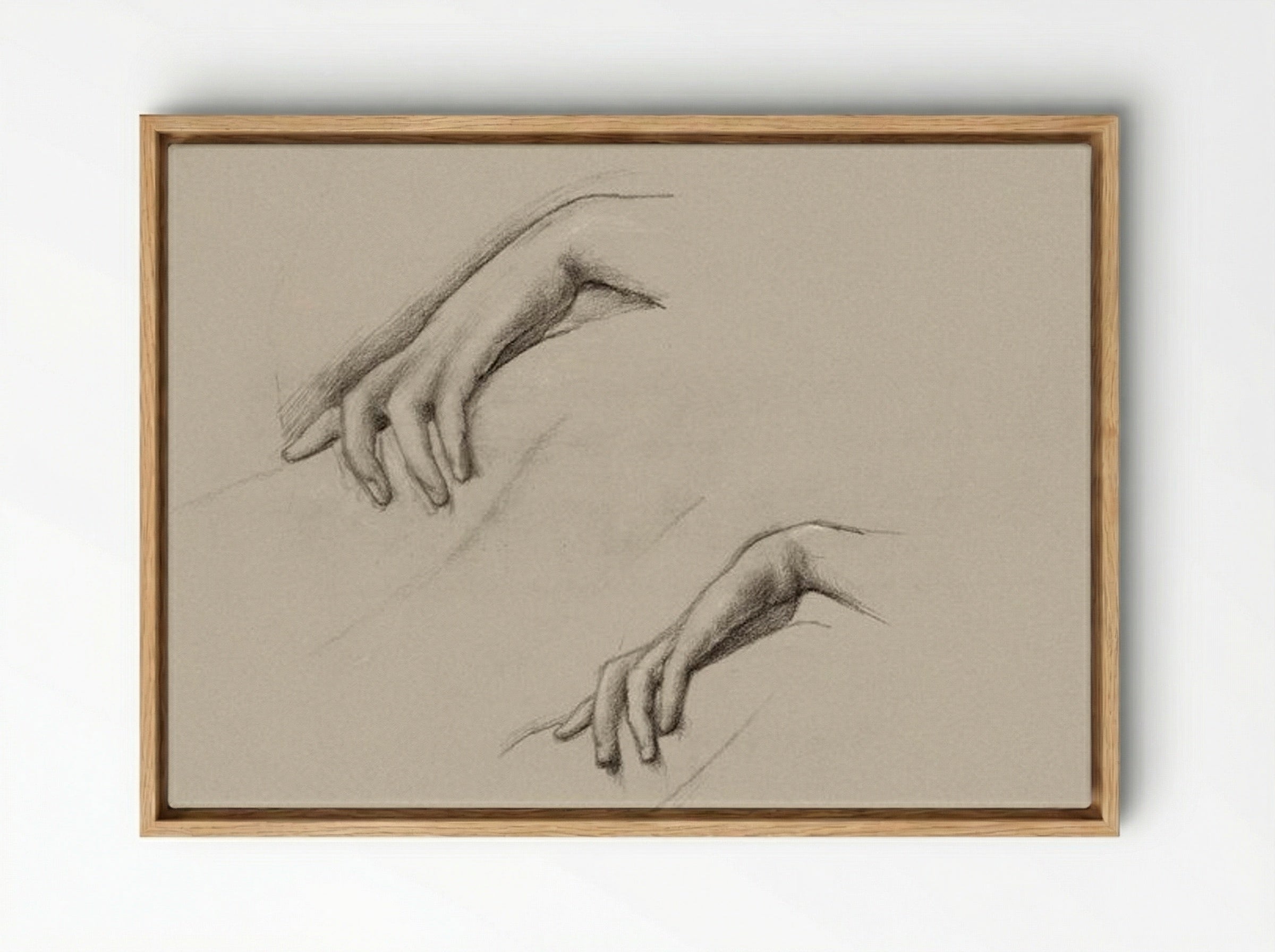 Studies for a Hand in 'The Godhead Fires' - Edward Burne-Jones - Framed Canvas Wood