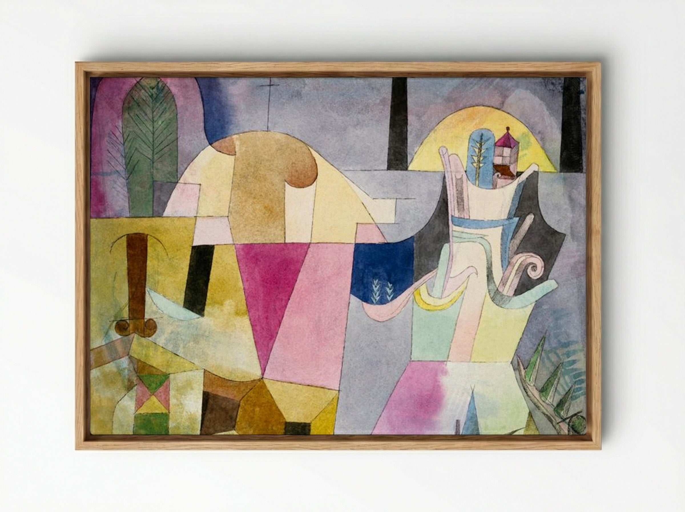 Black Columns in a Landscape - Paul Klee - Framed Canvas Wood