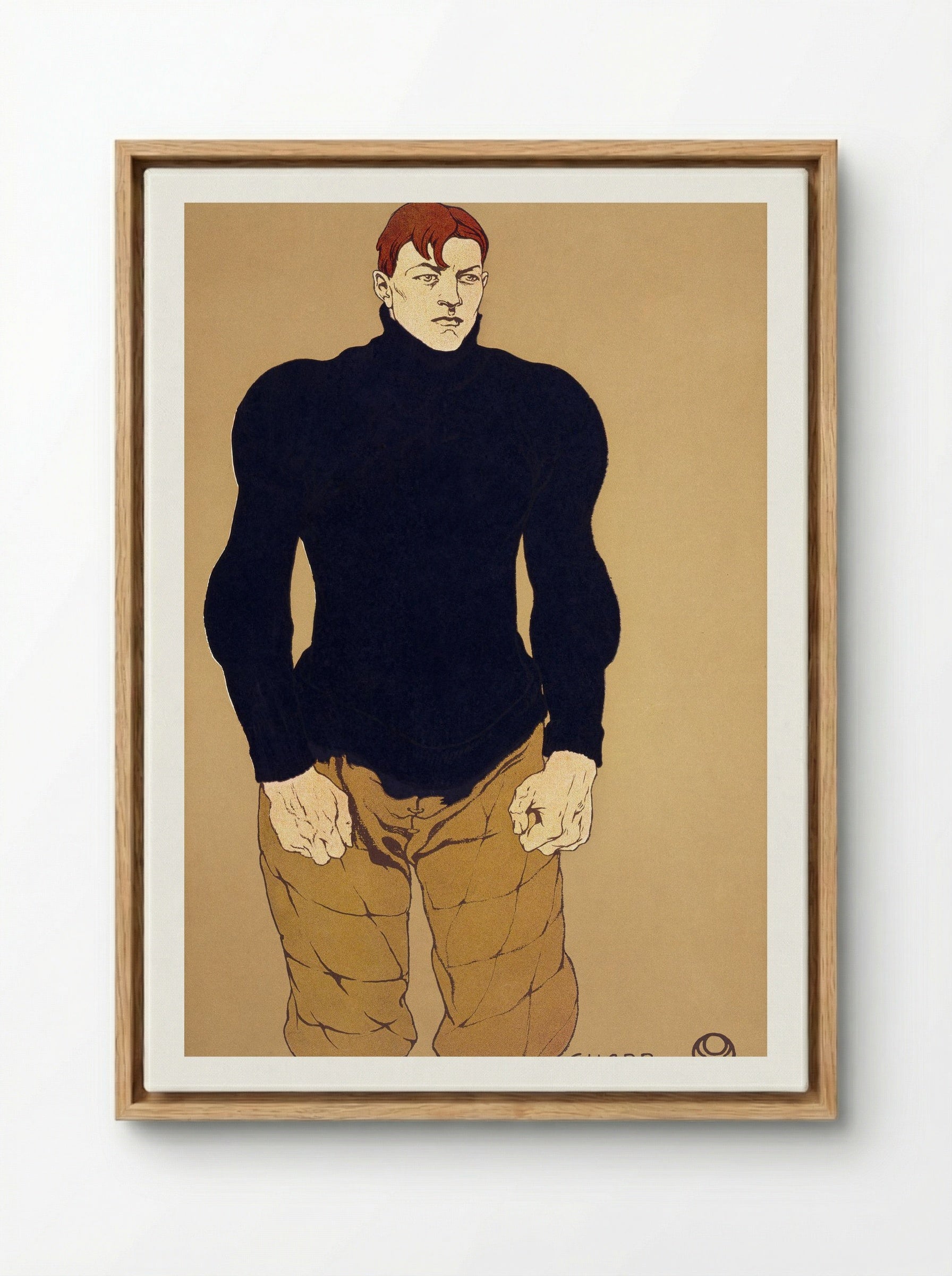 Athlete (Guard) - Edward Penfield - Framed Canvas Wood