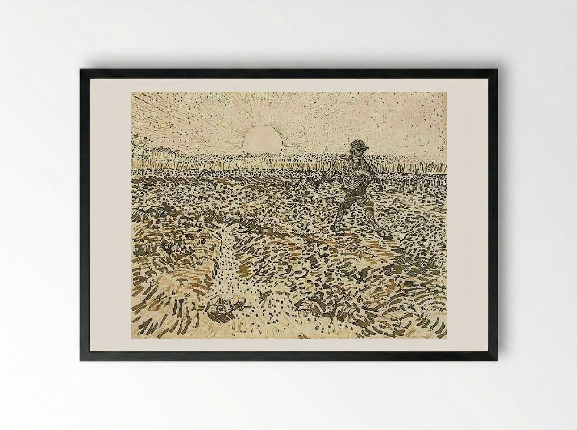 The Sower - Vincent van Gogh - Framed Print Black