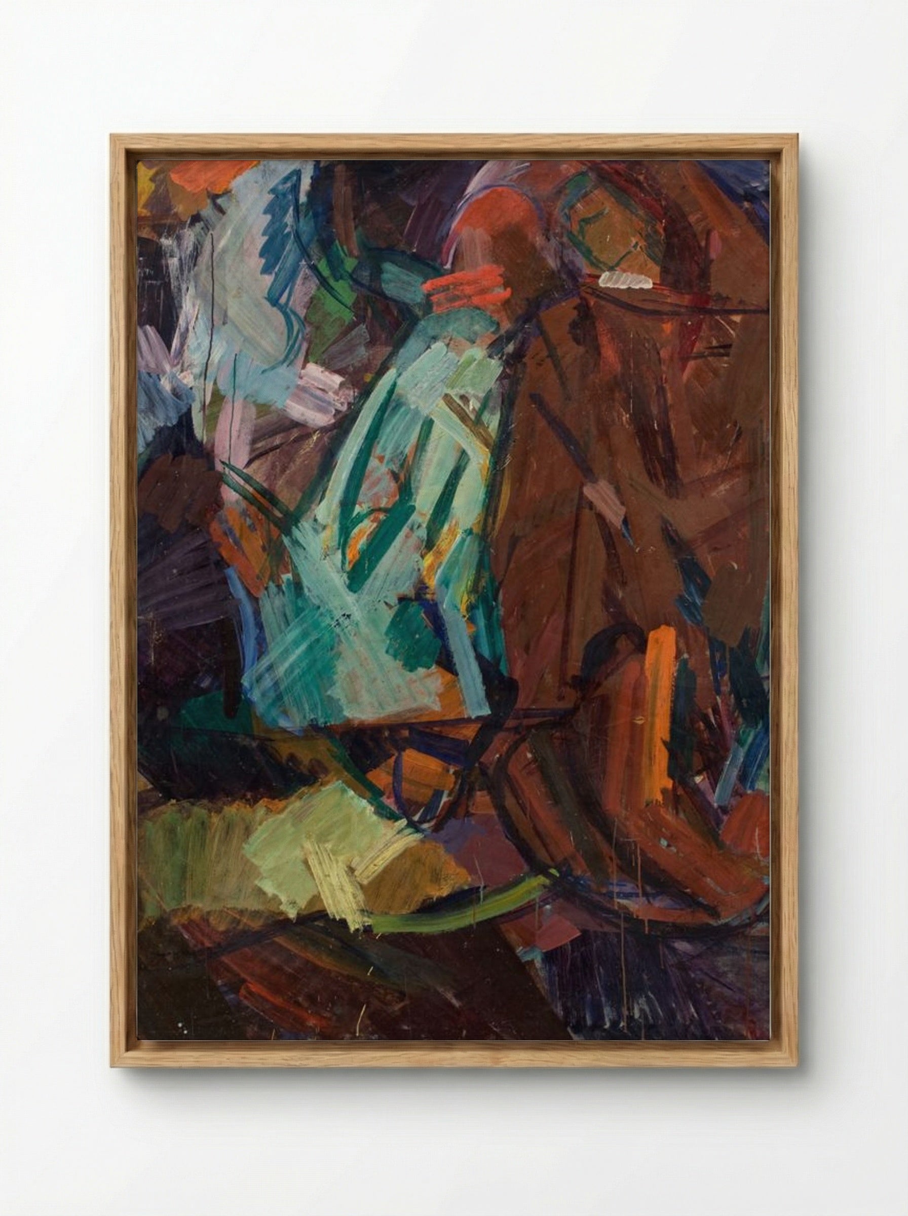 Sketch after Delacroix's Dante and Virgil - Edvard Weie - Framed Canvas Wood