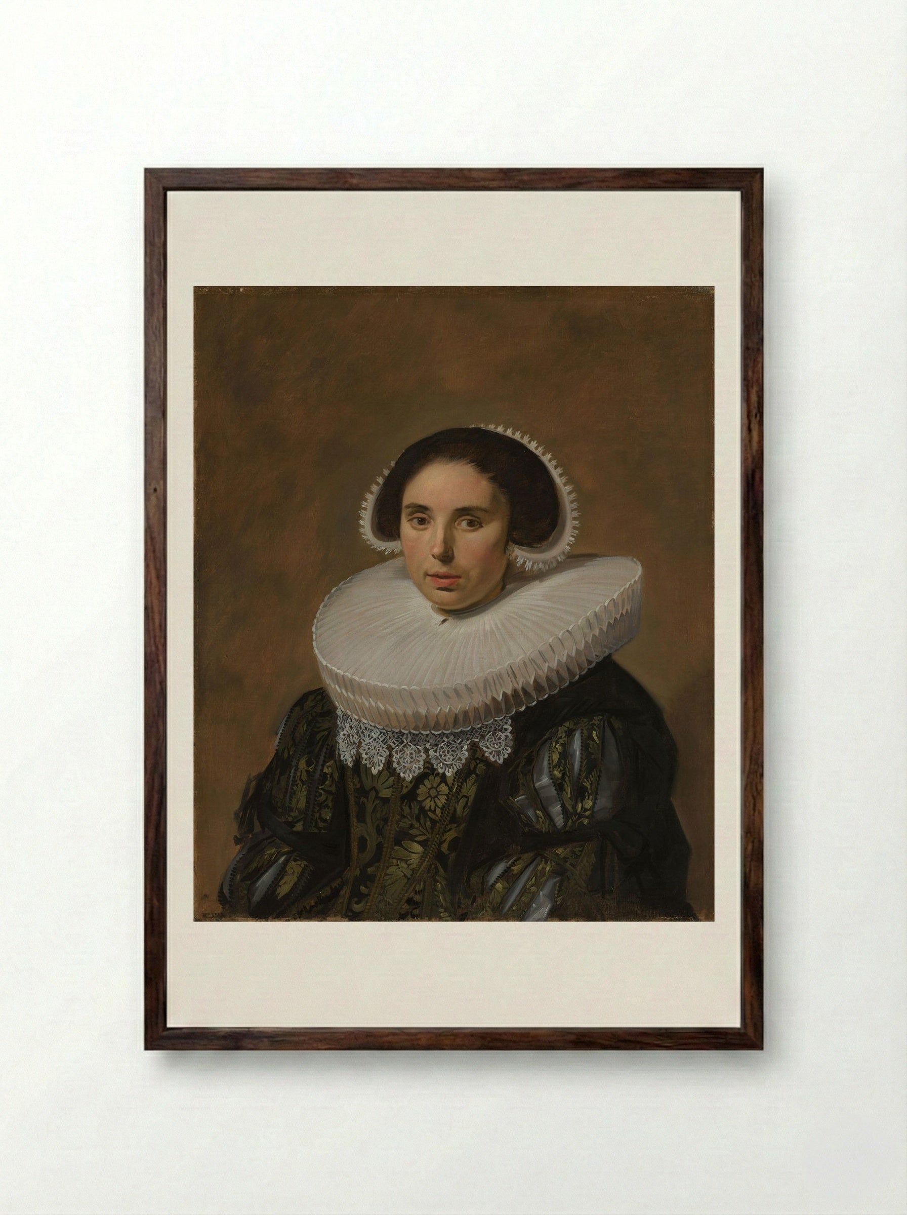 Portrait of Duijfje van Gerwen (1618-1658) - Frans Hals - Framed Print Dark Wood