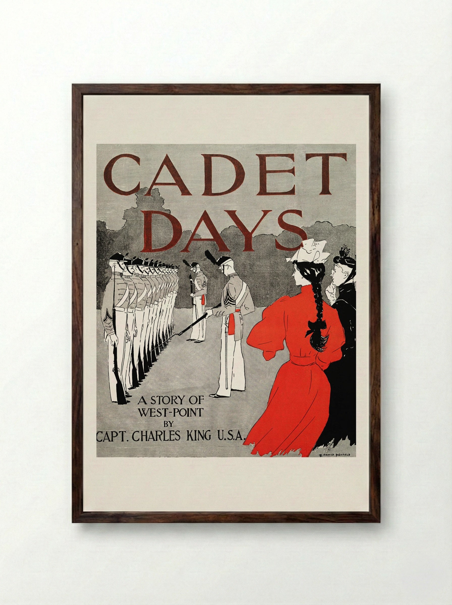 Cadet Days - Edward Penfield - Framed Print Dark Wood