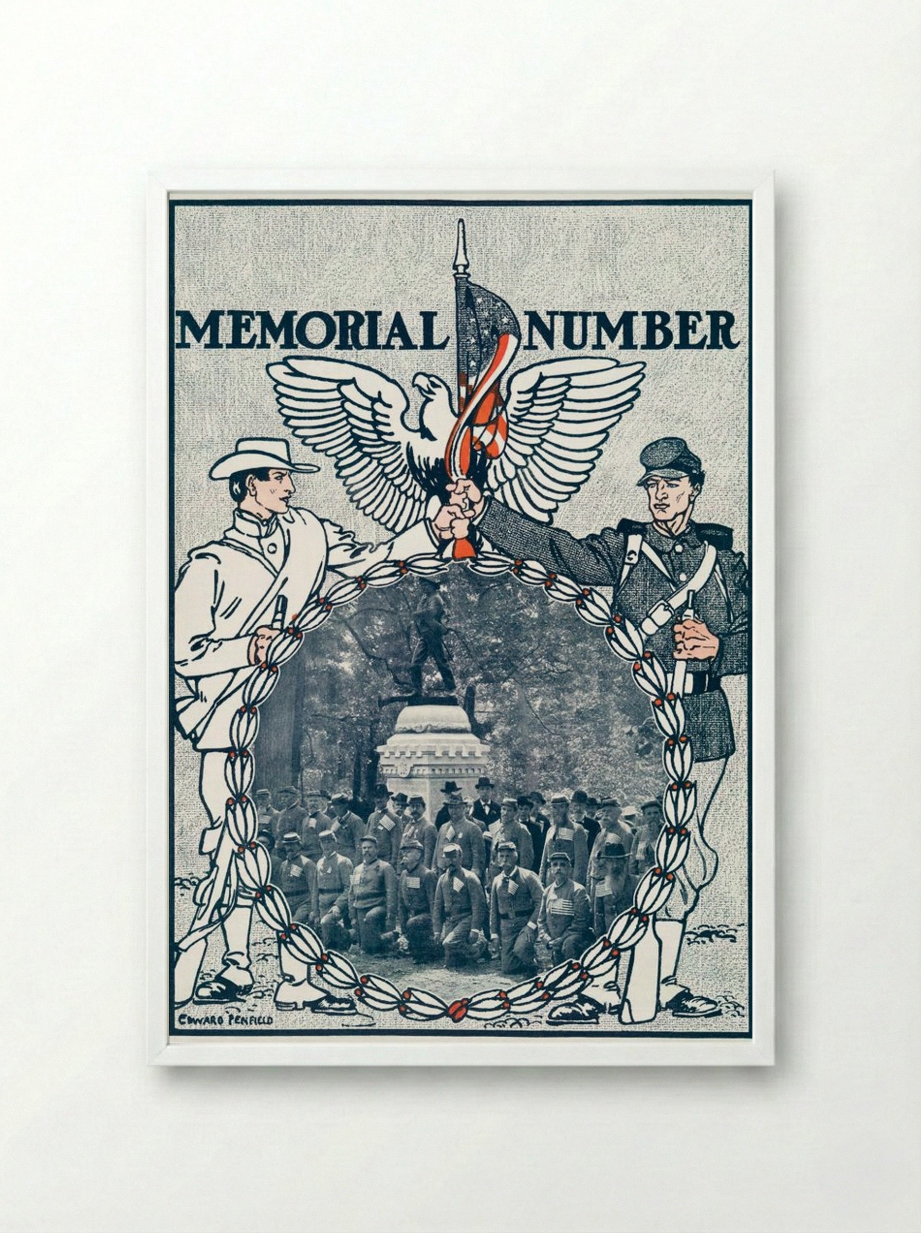Memorial Number - Edward Penfield - Framed Print White