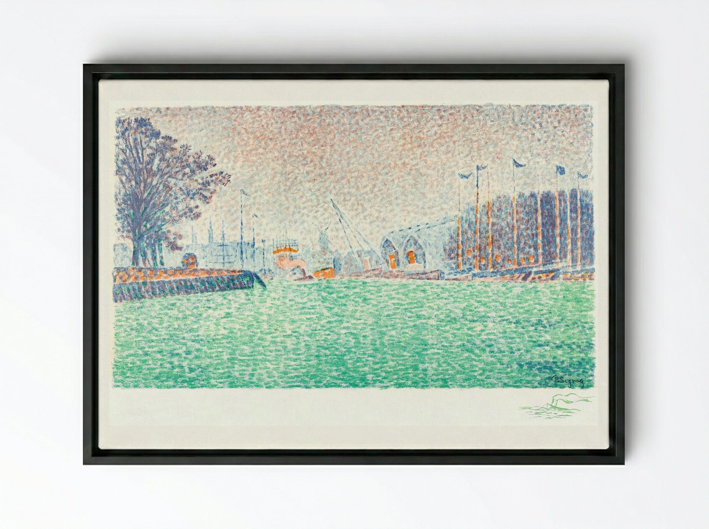 At Flushing (A Flessingue) - Paul Signac - Framed Canvas Black