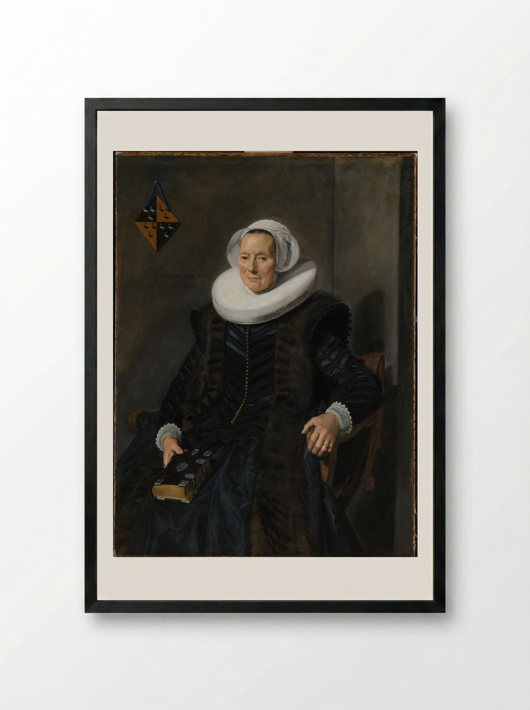 Portrait of Maritge Claesdr Vooght - Frans Hals - Framed Print Black