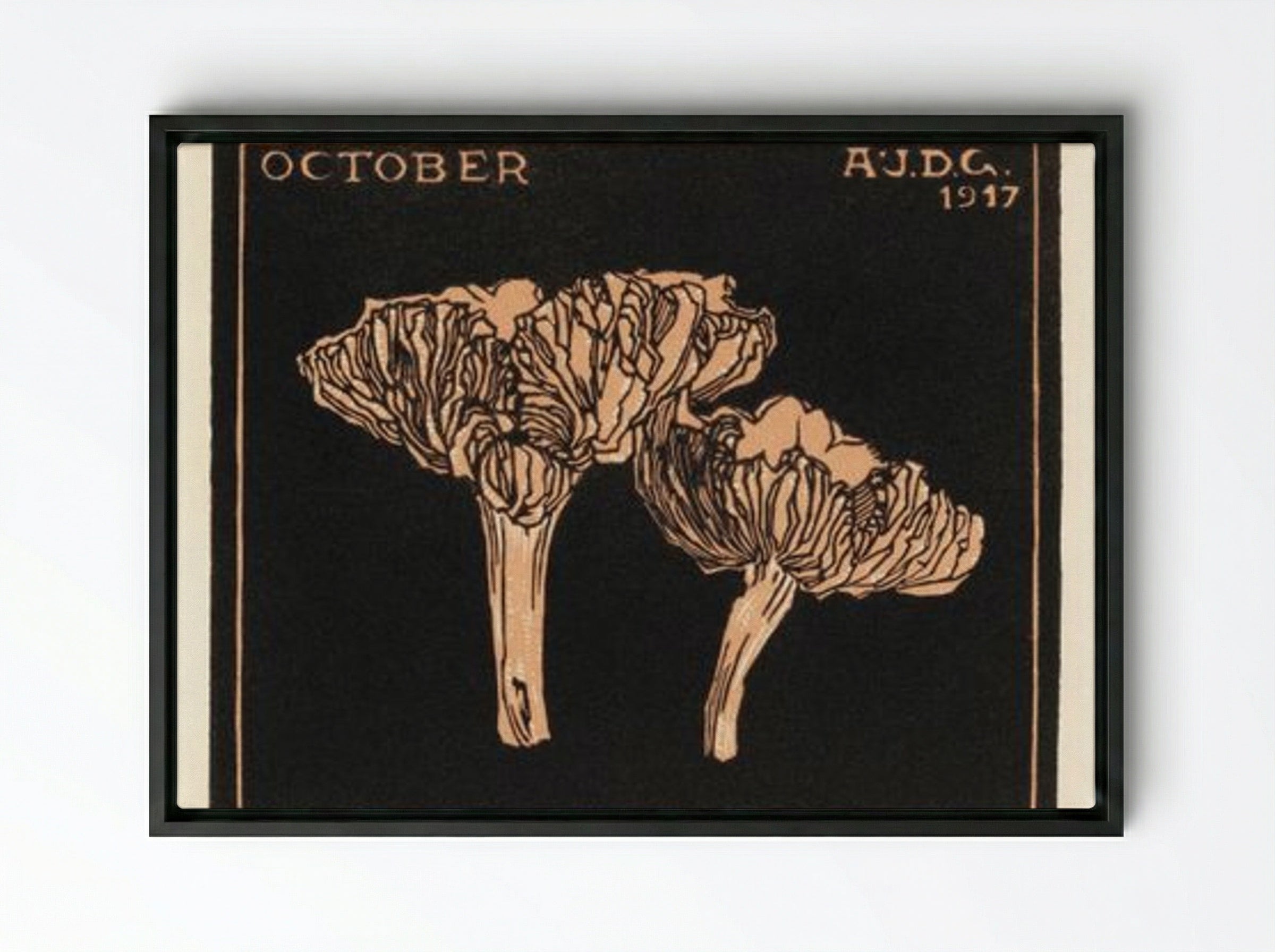 October - Julie de Graag - Framed Canvas Black