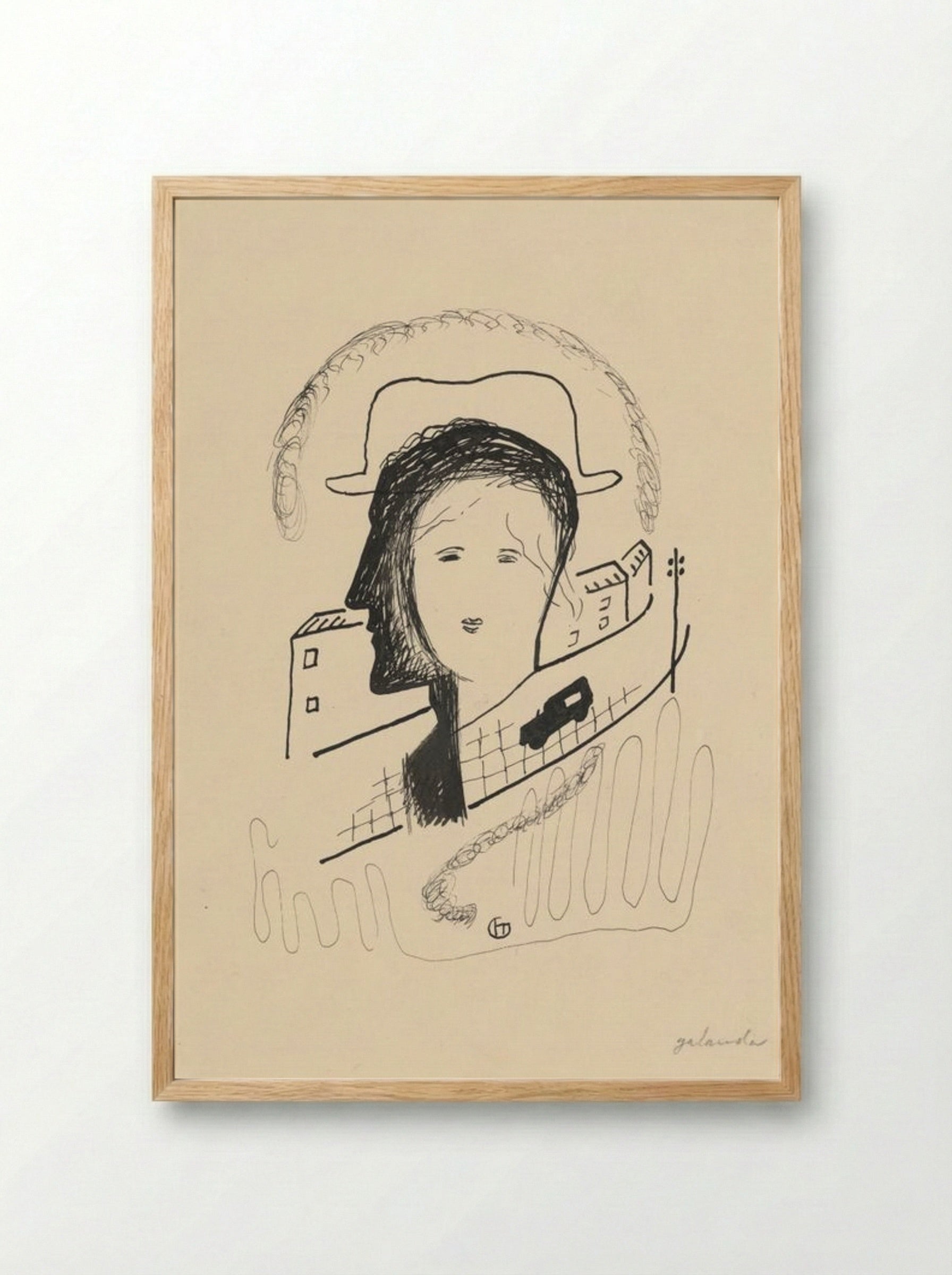 Couple in a Landscape - Mikuláš Galanda - Framed Print Wood