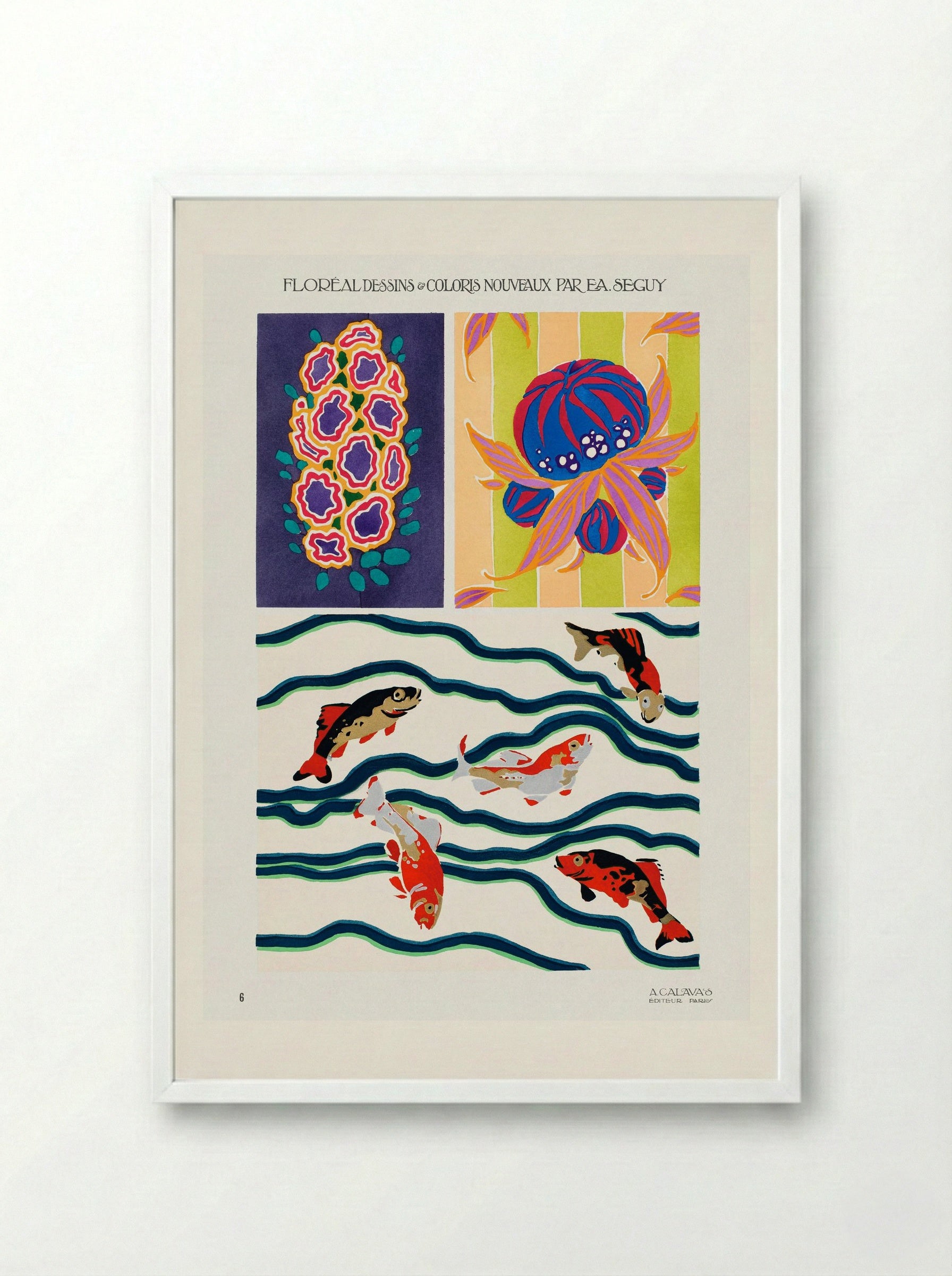 Floréal Dessins et Coloris Nouveaux - Émile-Allain Séguy - Framed Print White