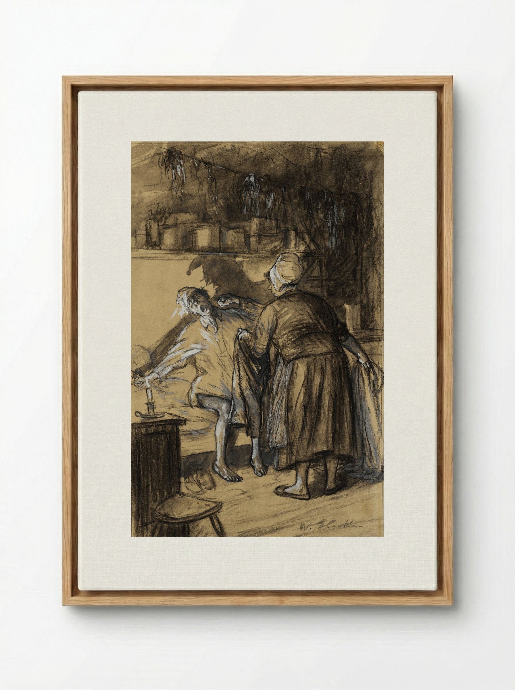 Here Are Your Trousers - William James Glackens - Framed Canvas Wood