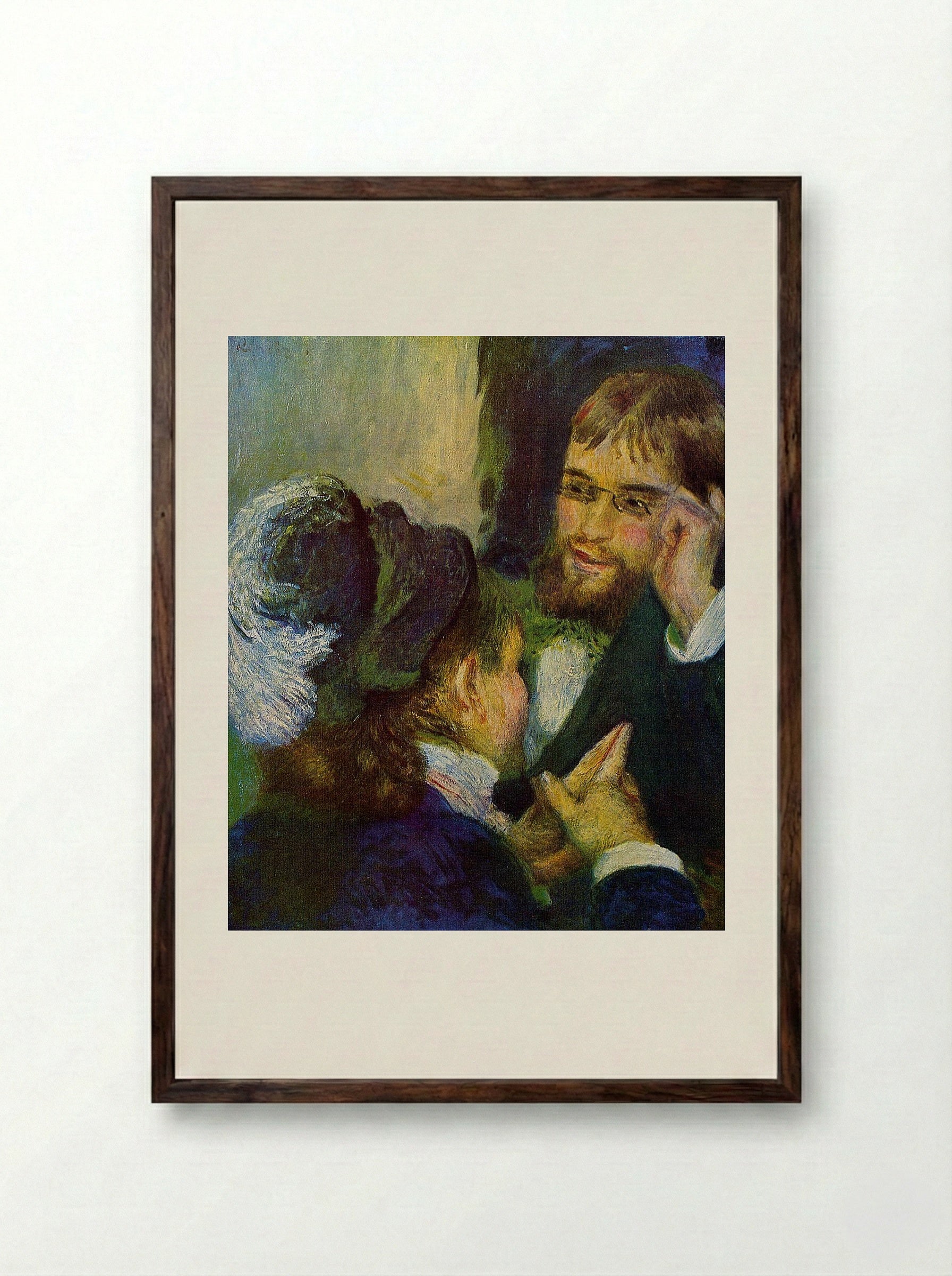 Conversation - Pierre-Auguste Renoir - Framed Print Dark Wood