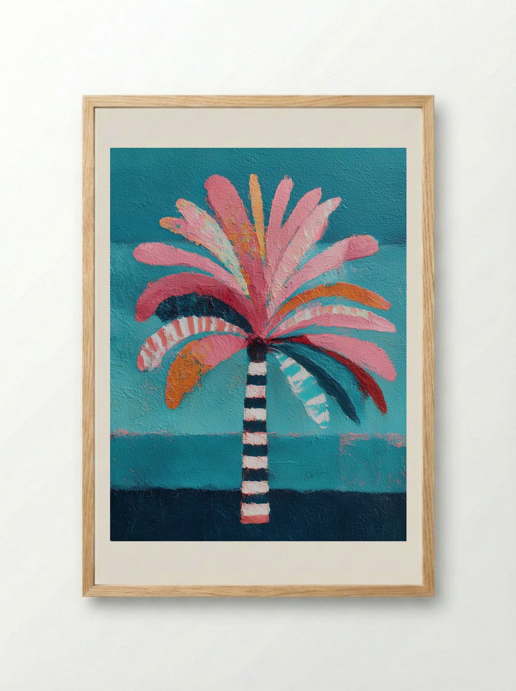 Electric Tropic Palm Pop Art Print - Framed Print Wood