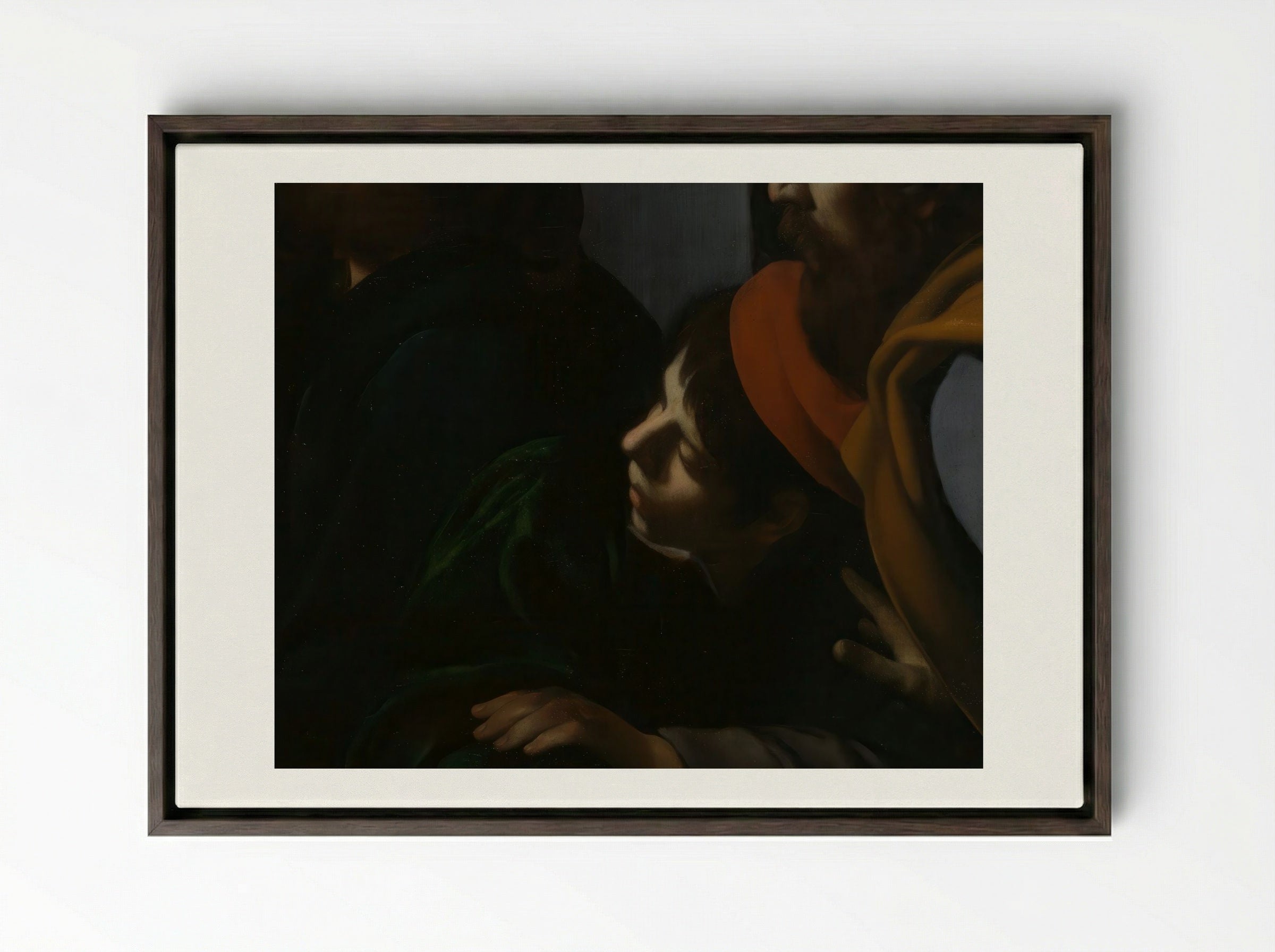 The Calling of Saint Matthew - Giovanni Battista Caracciolo - Framed Canvas Dark Wood