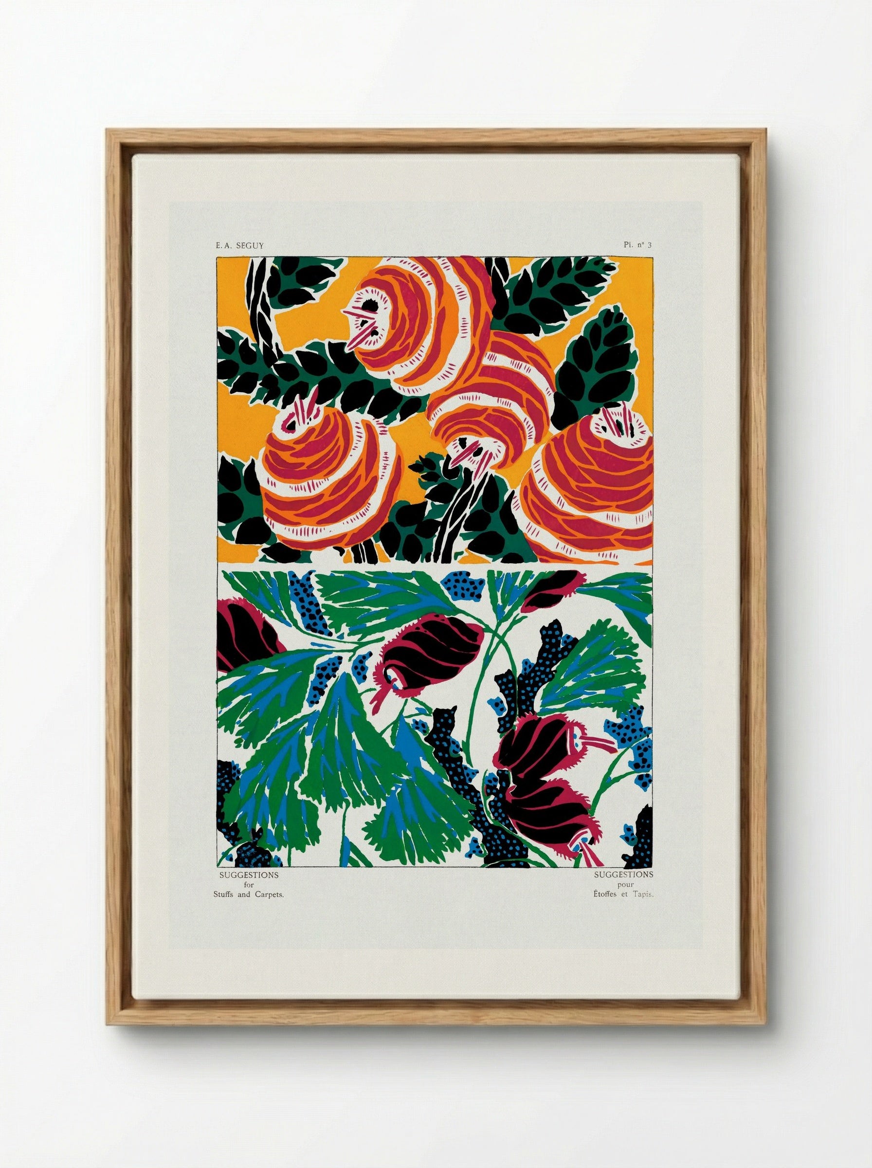 Suggestions pour Étoffes et Tapis, Plate No. 3 - Émile-Allain Séguy - Framed Canvas Wood