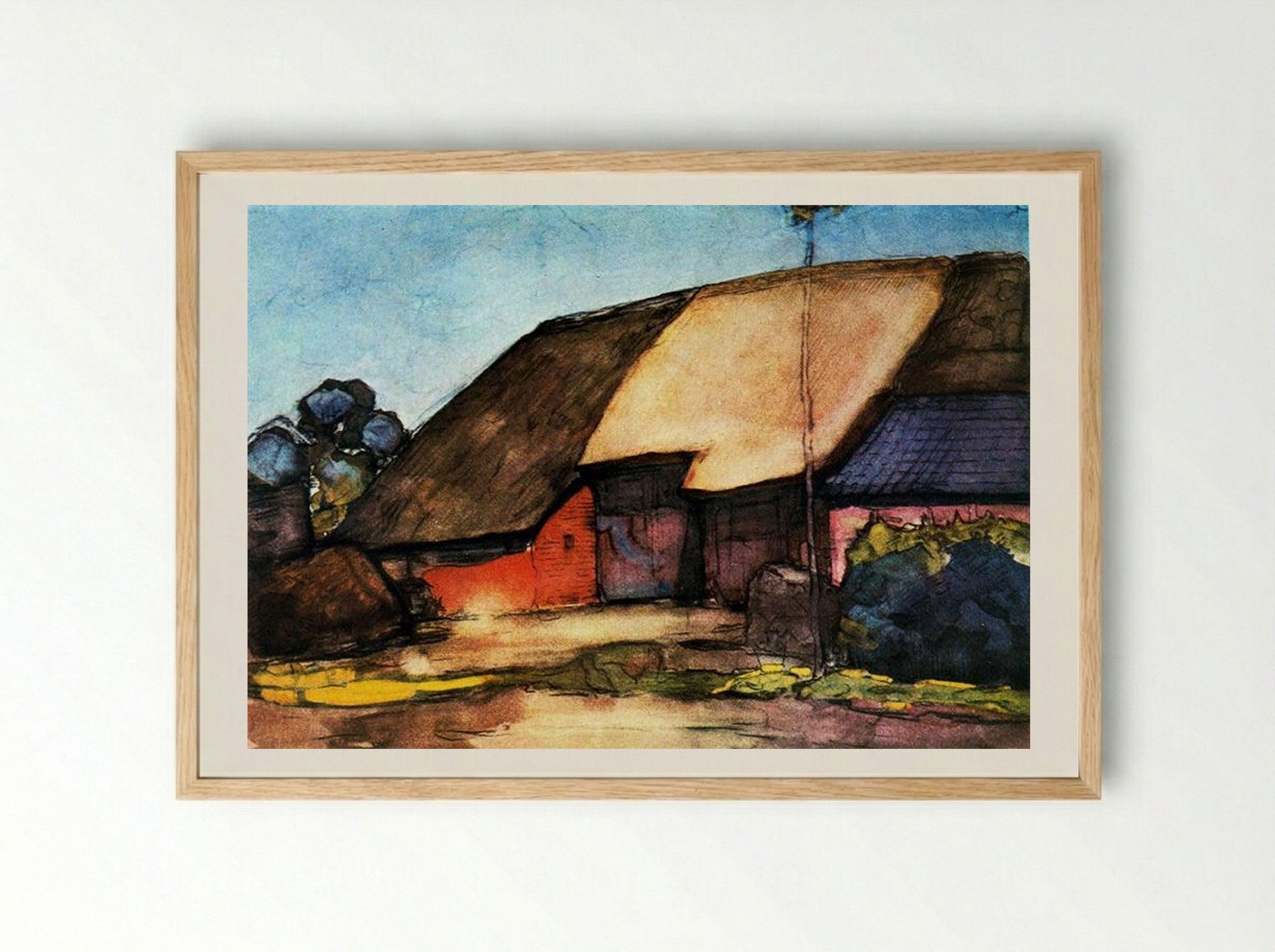 Small Farm on Nistelrode - Piet Mondrian - Framed Print Wood